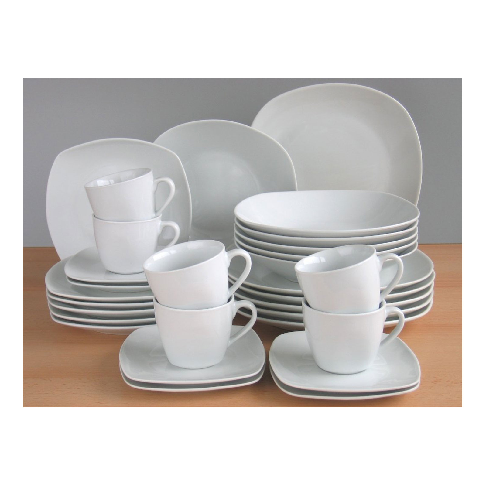 CreaTable, 13779, Serie Square weiß NEU, Kombiservice 100tlg