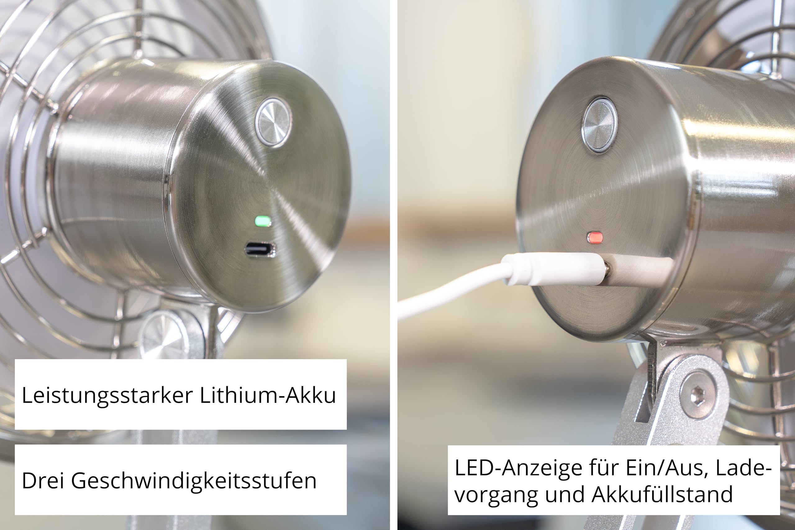 Unold STEEL FLEX Akku Ventilator 86705