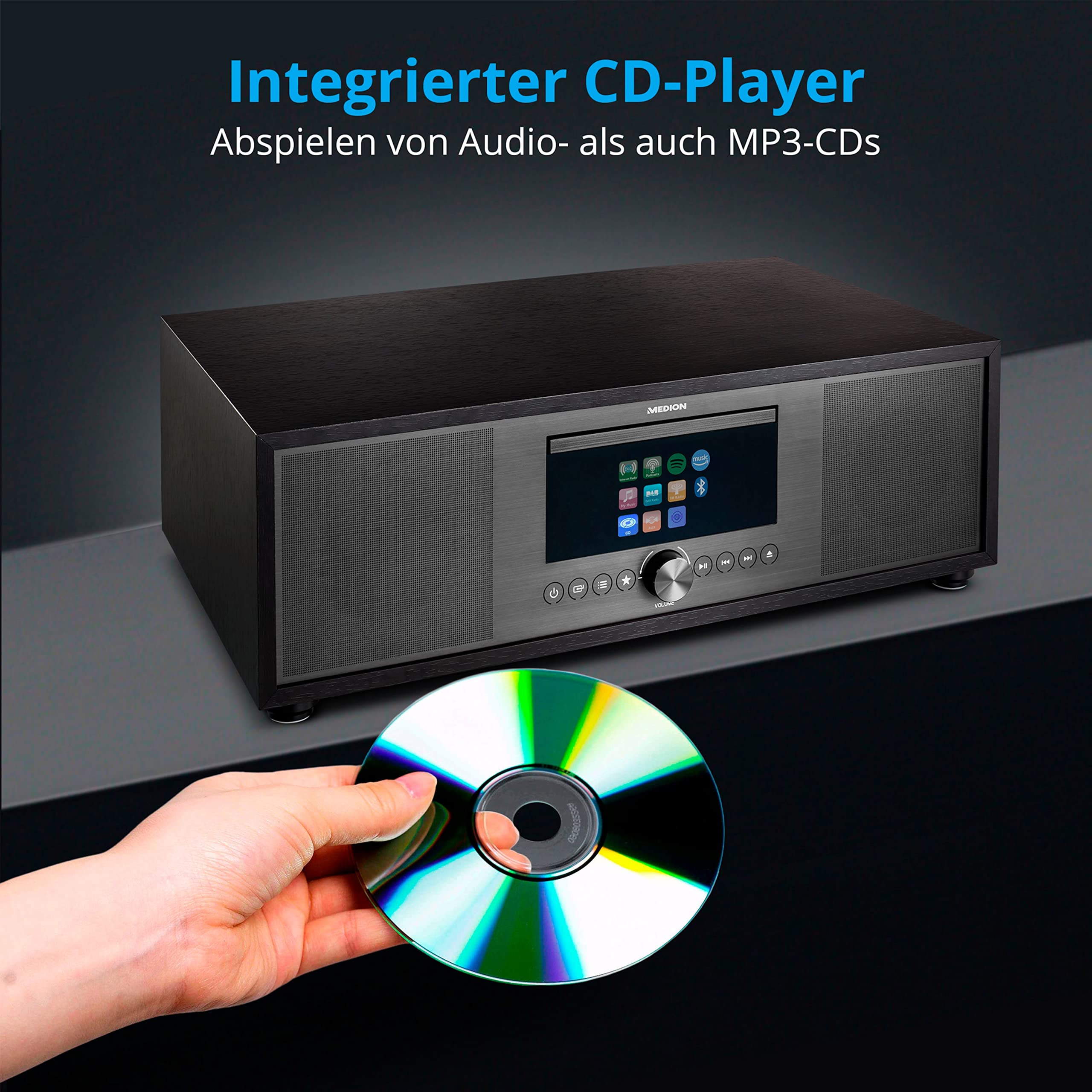 MEDION P66400 Stereoanlage Internetradio DAB+ UKW USB CD/MP3-Player Bluetooth