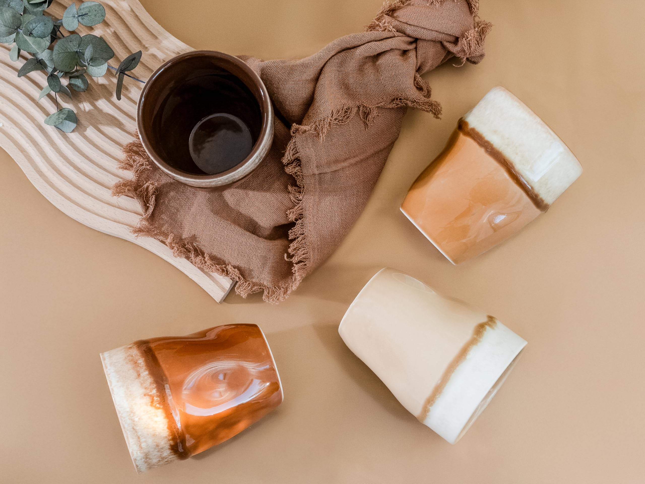 Creatable, 24738, Serie Squeezy Mocha Mousse, 4-teiliges Geschirrset für 4 Pers.