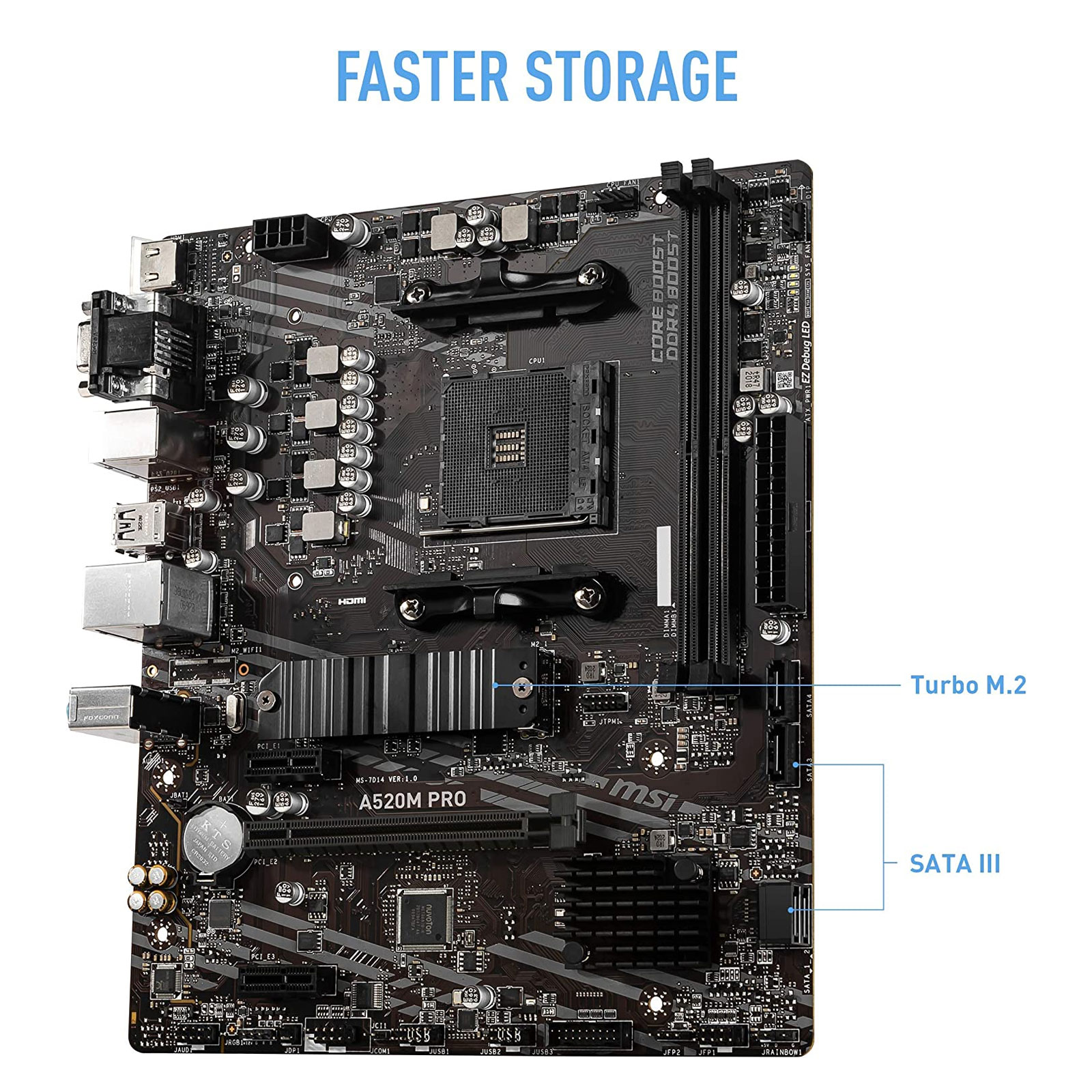 MSI A520M PRO (AM4) (D) Mainboard