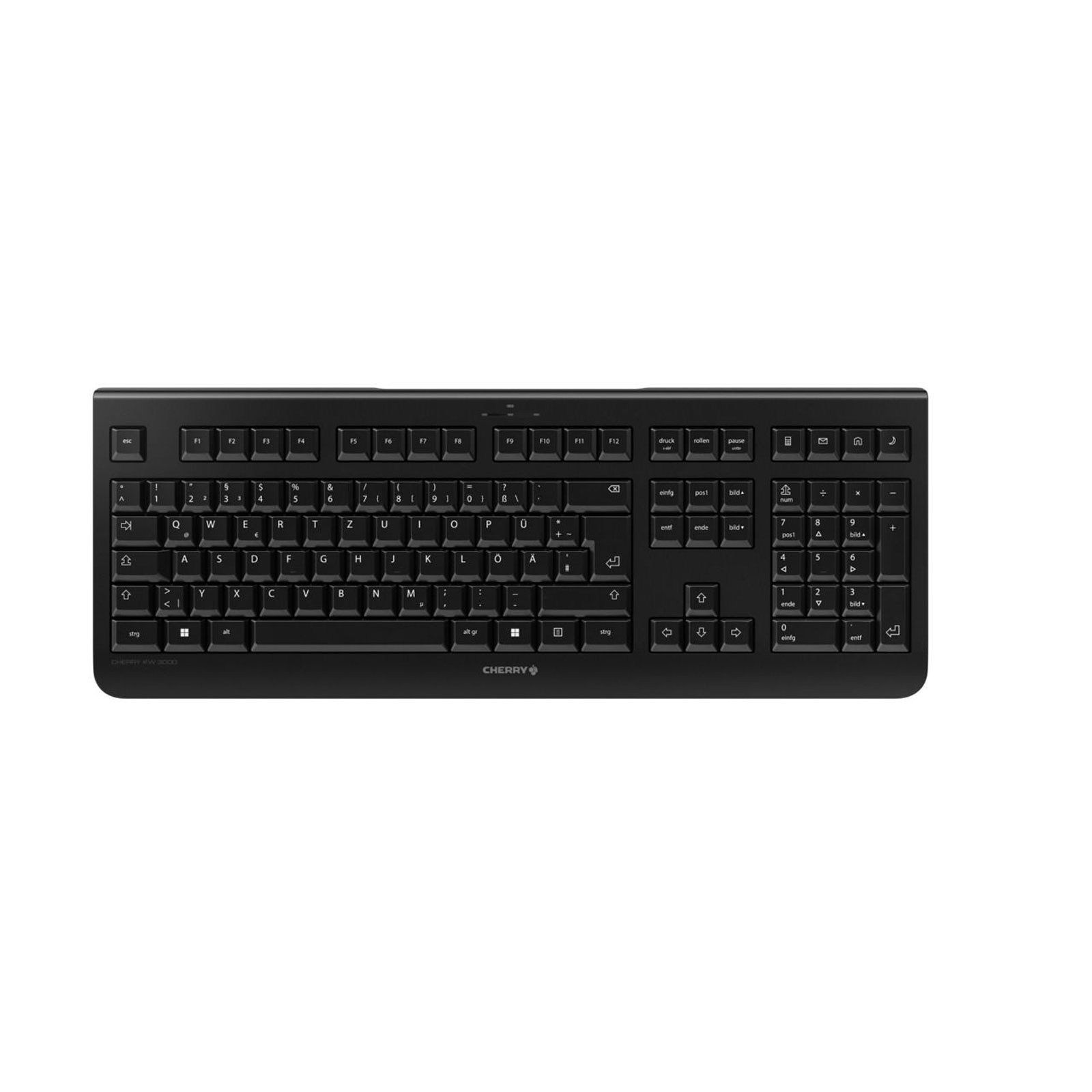 CHERRY KW 3000 Tastatur, Schwarz (Funk, DE-Layout, Rubberdome, geräuscharm)
