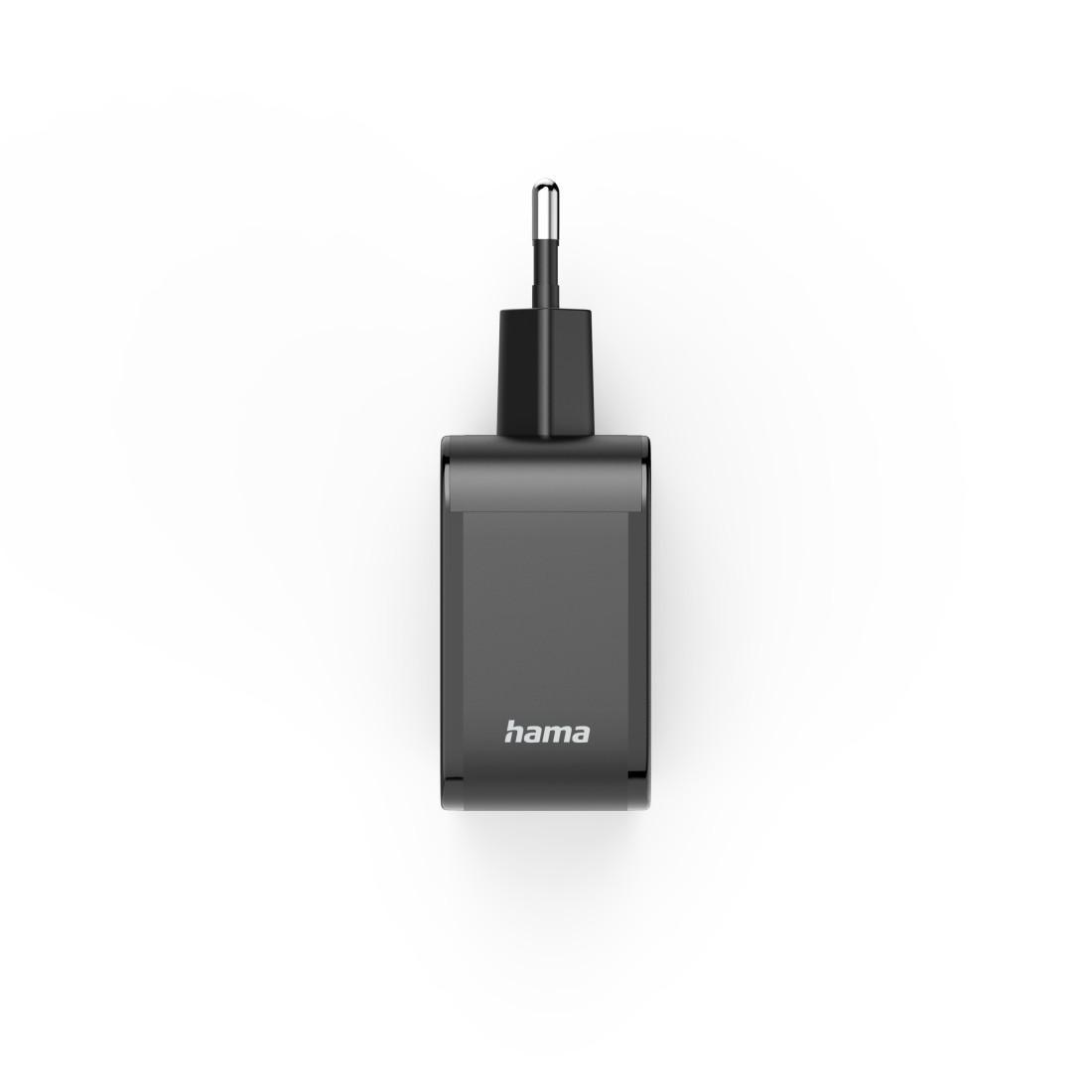 HAMA Schnellladegerät, 2x USB-C PD, 1x USB-A QC, 65 W, Schwarz (00201965)