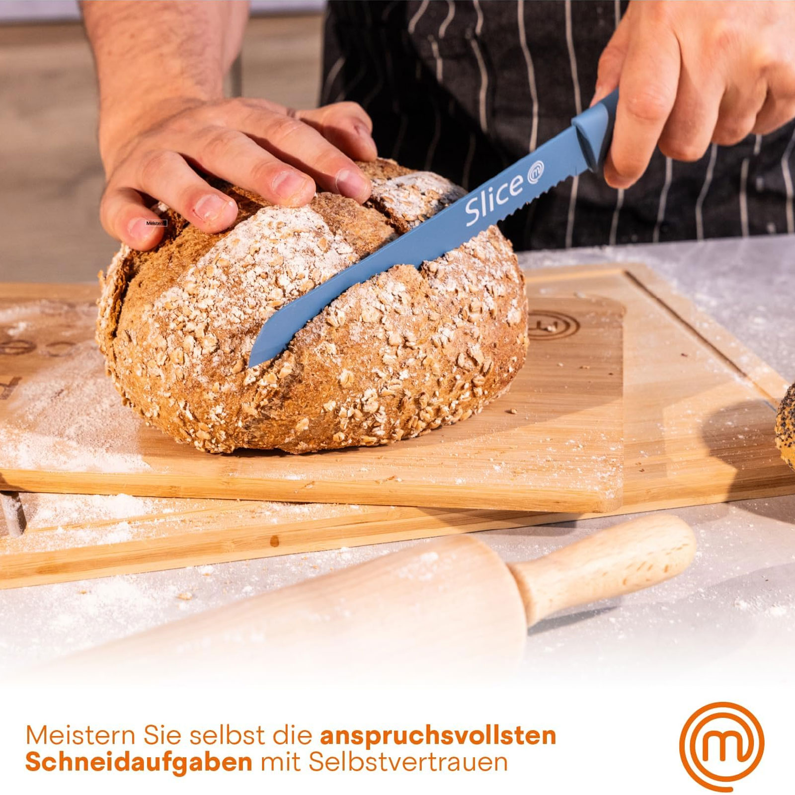 MasterChef FSC Schneidebrett + 5-teiliges Küchenmesser-Set