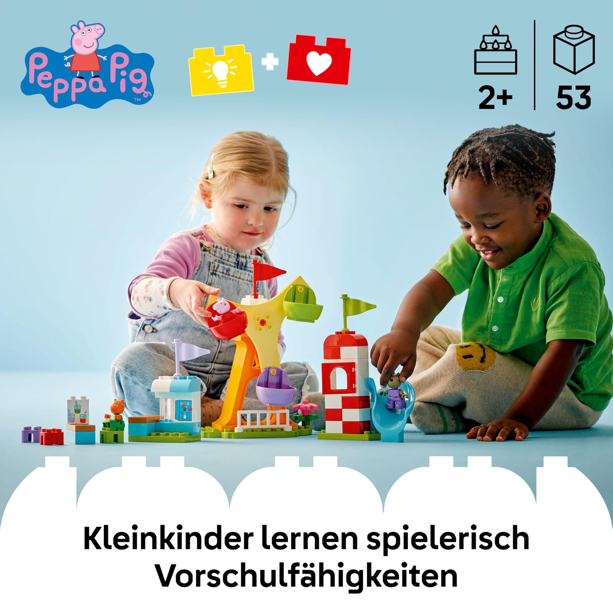LEGO DUPLO Peppa Wutz Jahrmarkt - Montessori Spielzeug 10453