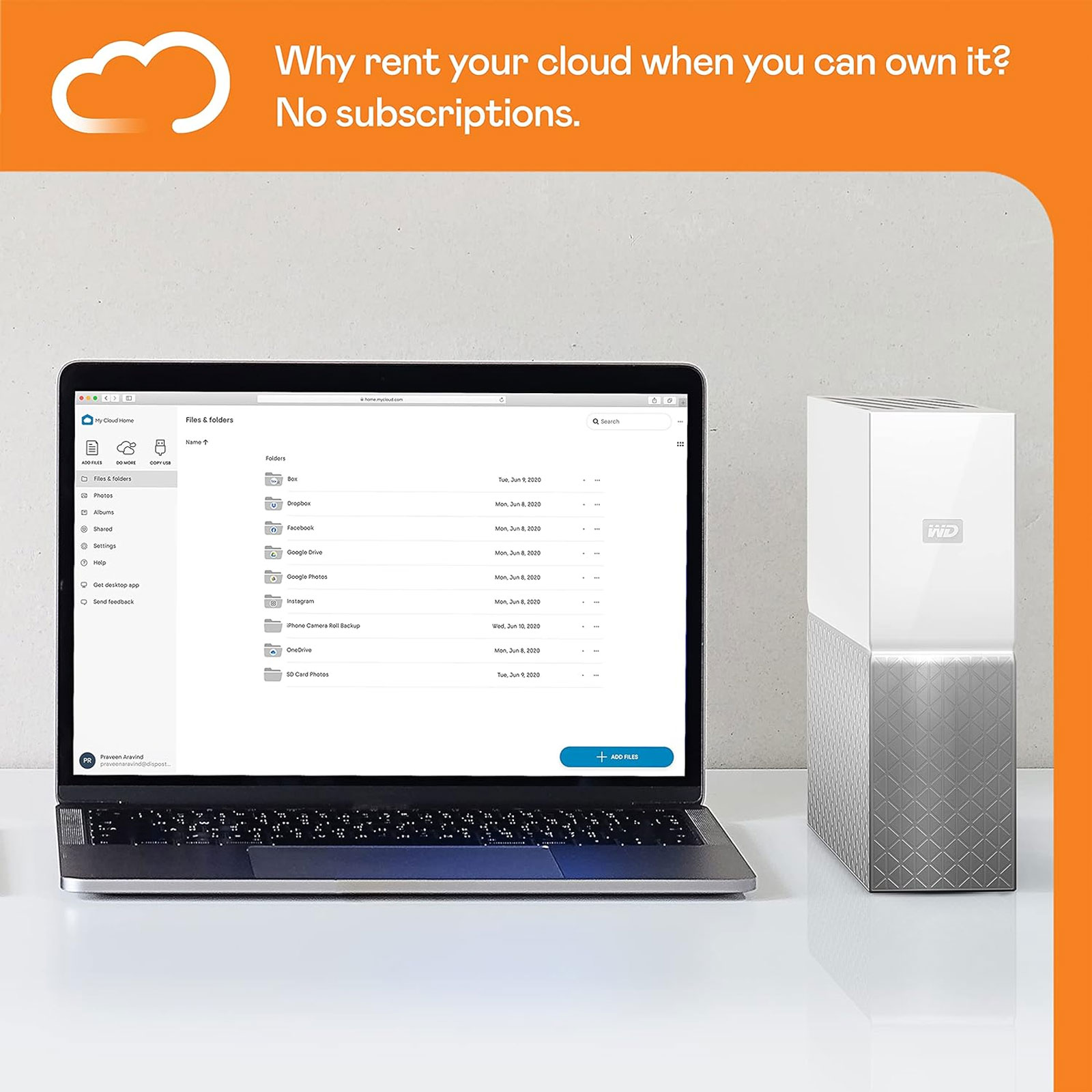 WD (Western Digital) My Cloud Home 8TB Externe HDD-Festplatte