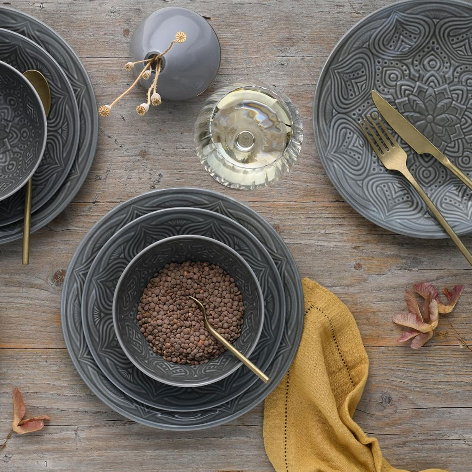 CreaTable Orient Mandala 21626 Geschirrset, 12-teilig