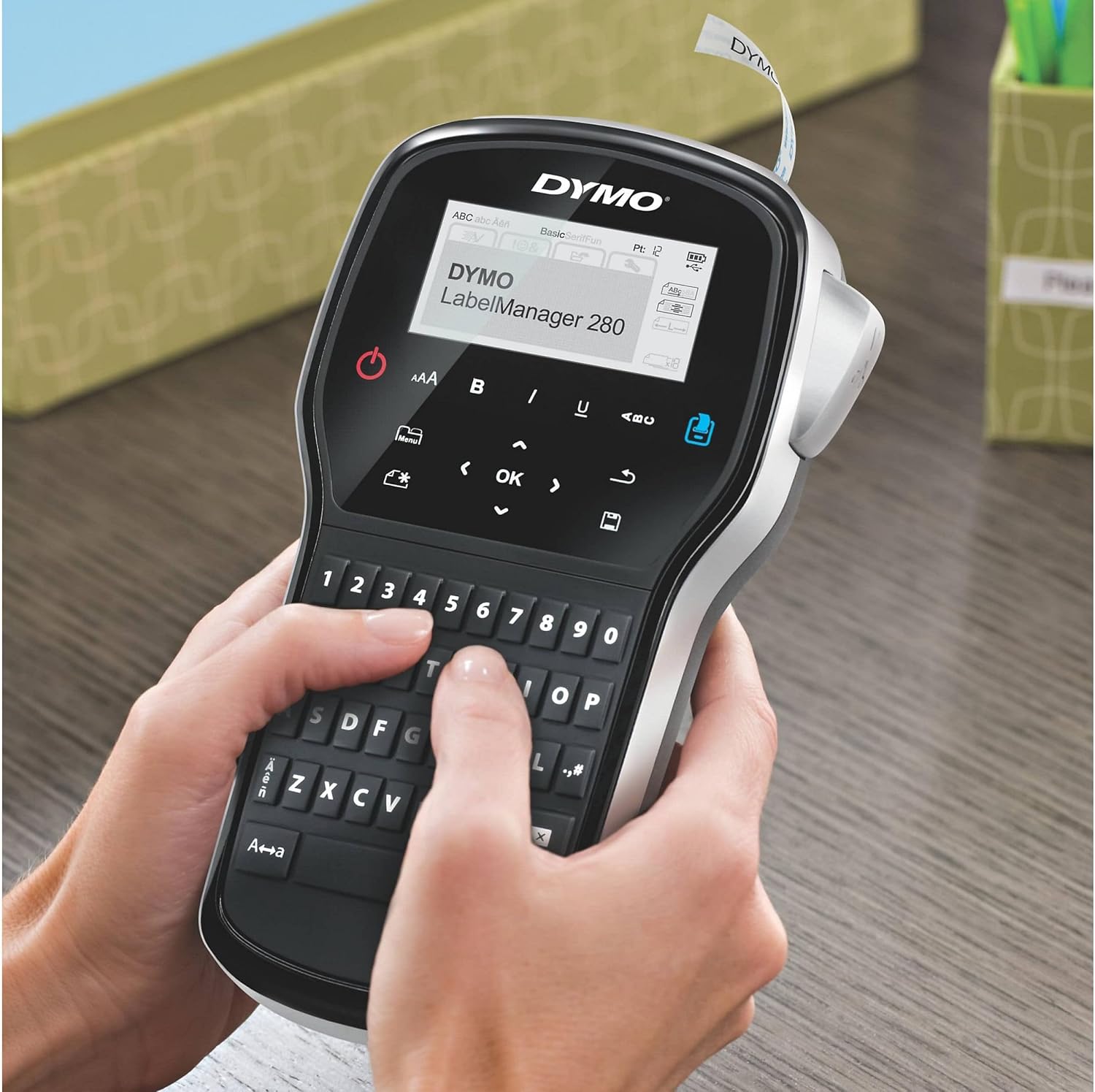 Dymo LabelManager 280 6/9/12 mm D1-Bänder AZERTY Etikettendrucker