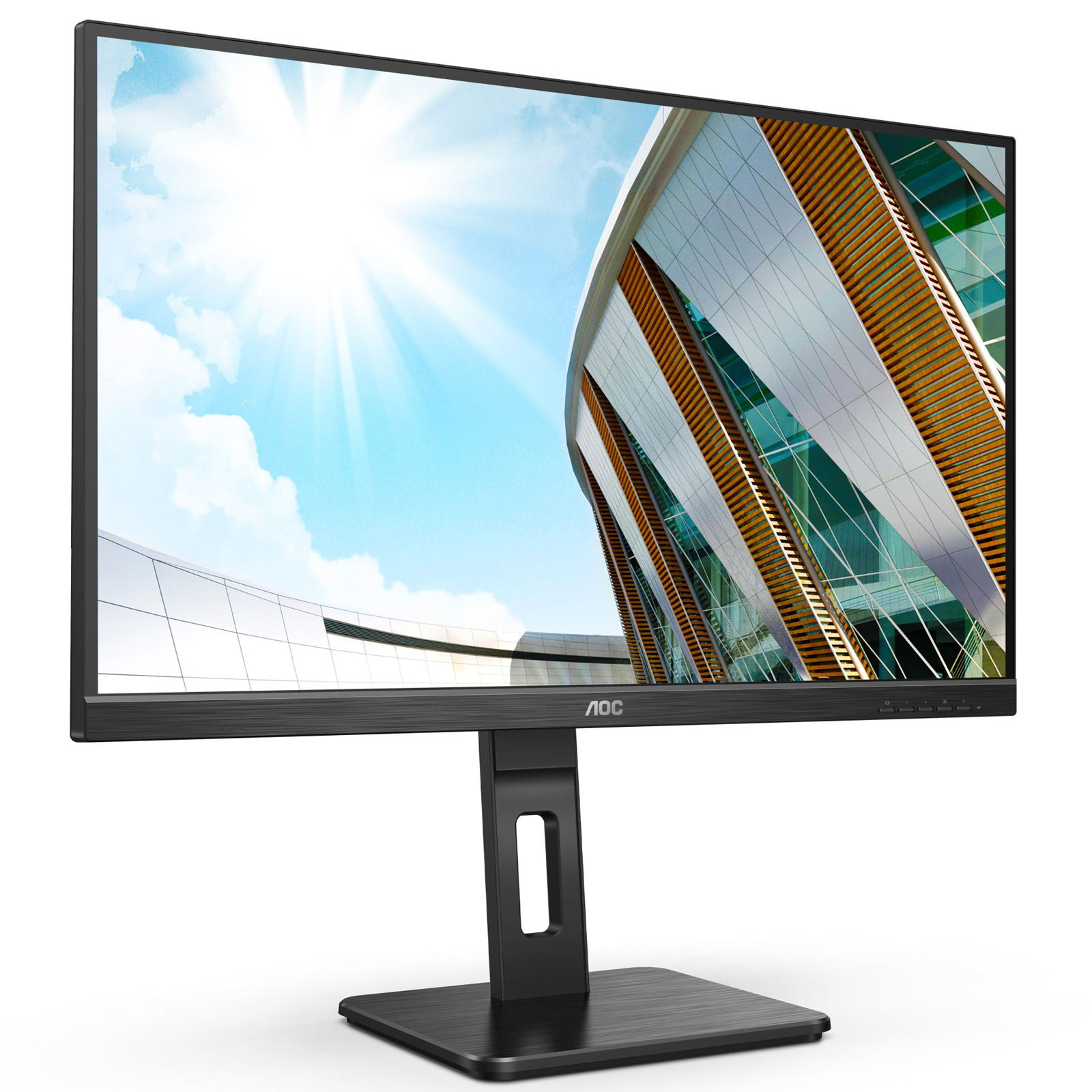 AOC Monitor Q27P2Q, P2, Schwarz, 27 Zoll, WQHD, IPS, 75 Hz, 4 ms (USB, HDMI, DisplayPort, höhenverstellbar, neigbar, schwenkbar, Pivot)