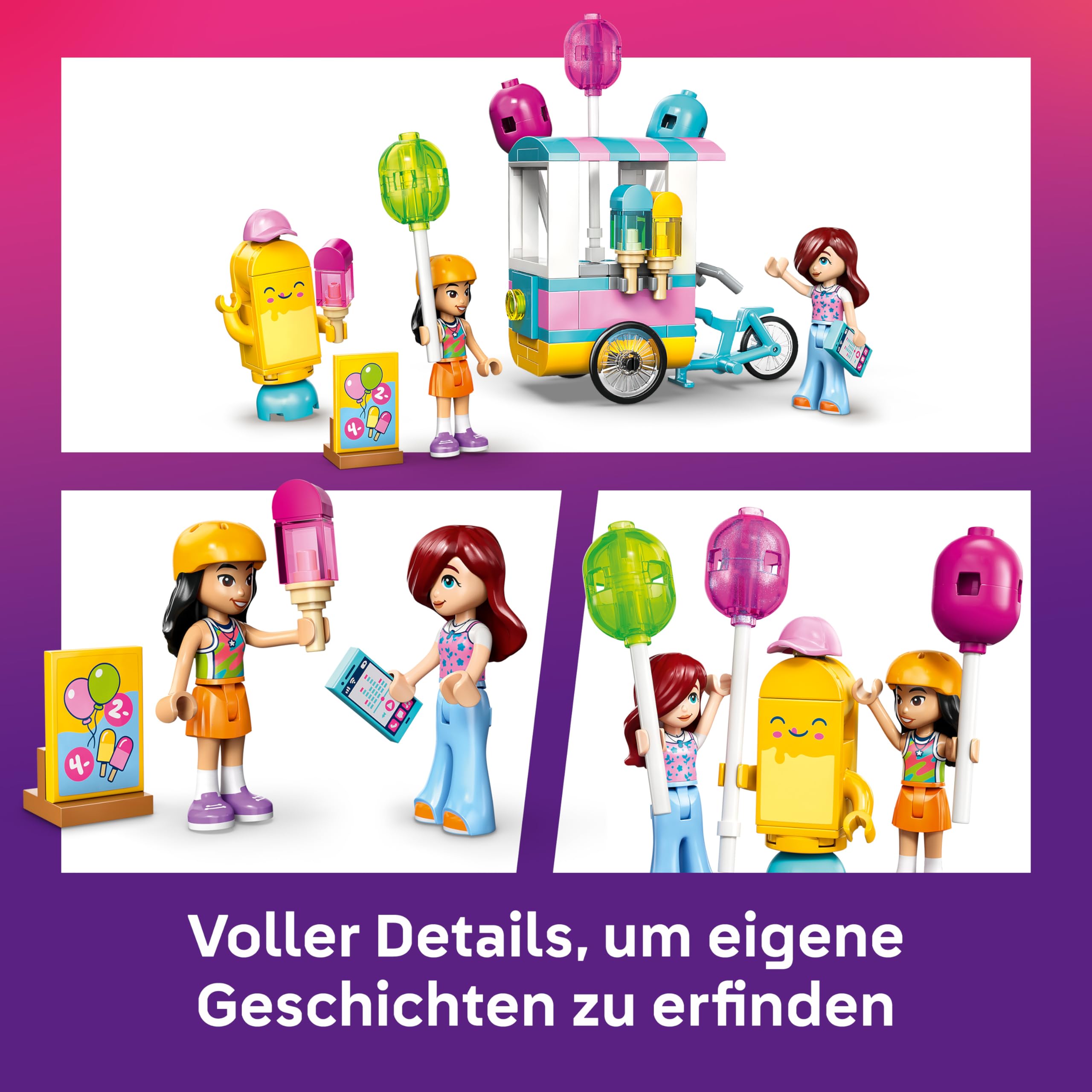 LEGO Friends EIS- und Luftballonstand - Spielzeugladen mit Fahrrad, 42692