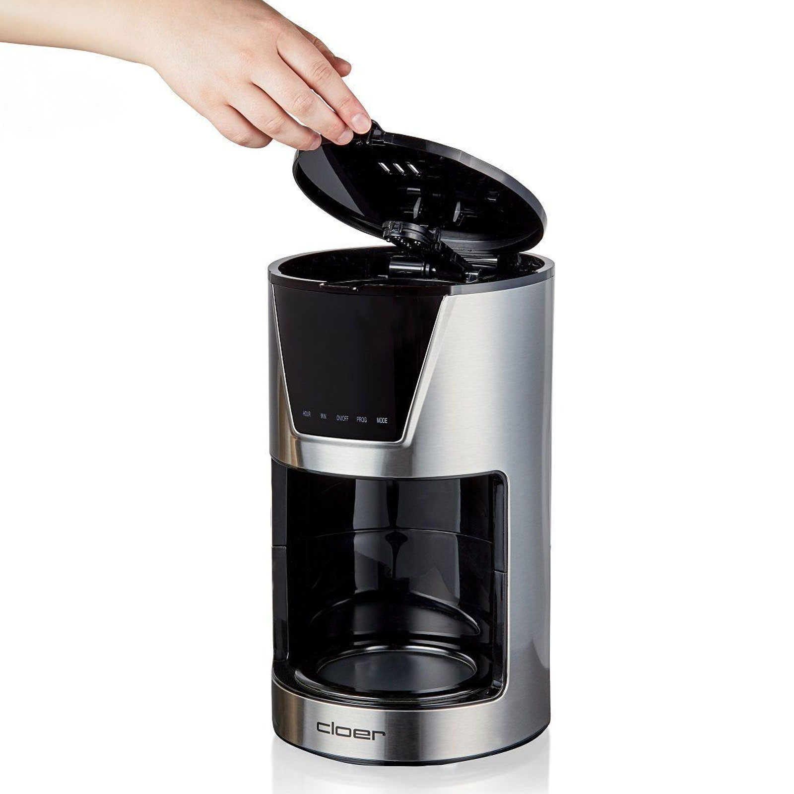 CLOER 5258 Filterkaffeemaschine (10 Tassen, Edelstahl-Isolierkanne, LCD-Display, Warmhaltefunktion, Tropf-Stopp, Abschaltautomatik, Timer)
