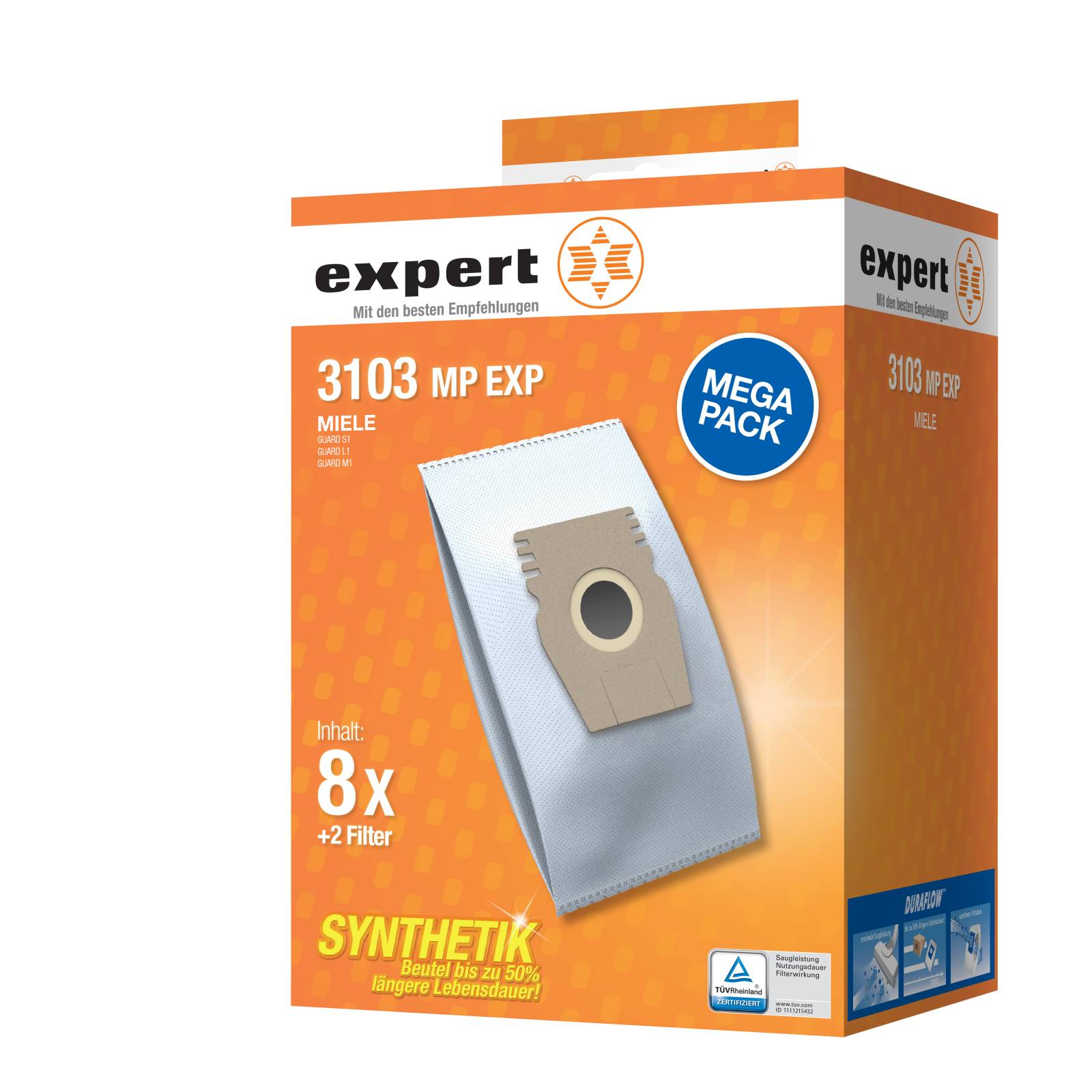 Staubsaugerbeutel expert 3103MPEXP 8 Beutel 2 Motorfilter