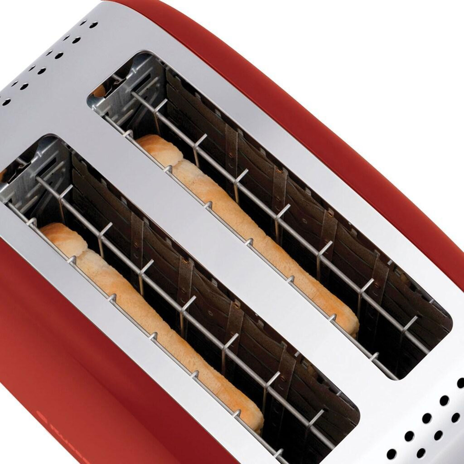 Russell Hobbs 26554-56 Colours Plus rot Toaster (2 Scheiben, 1600 W, Edelstahl und Kunststoff, Rot, Brötchenaufsatz, Auftaufunktion, Aufwärmfunktion)