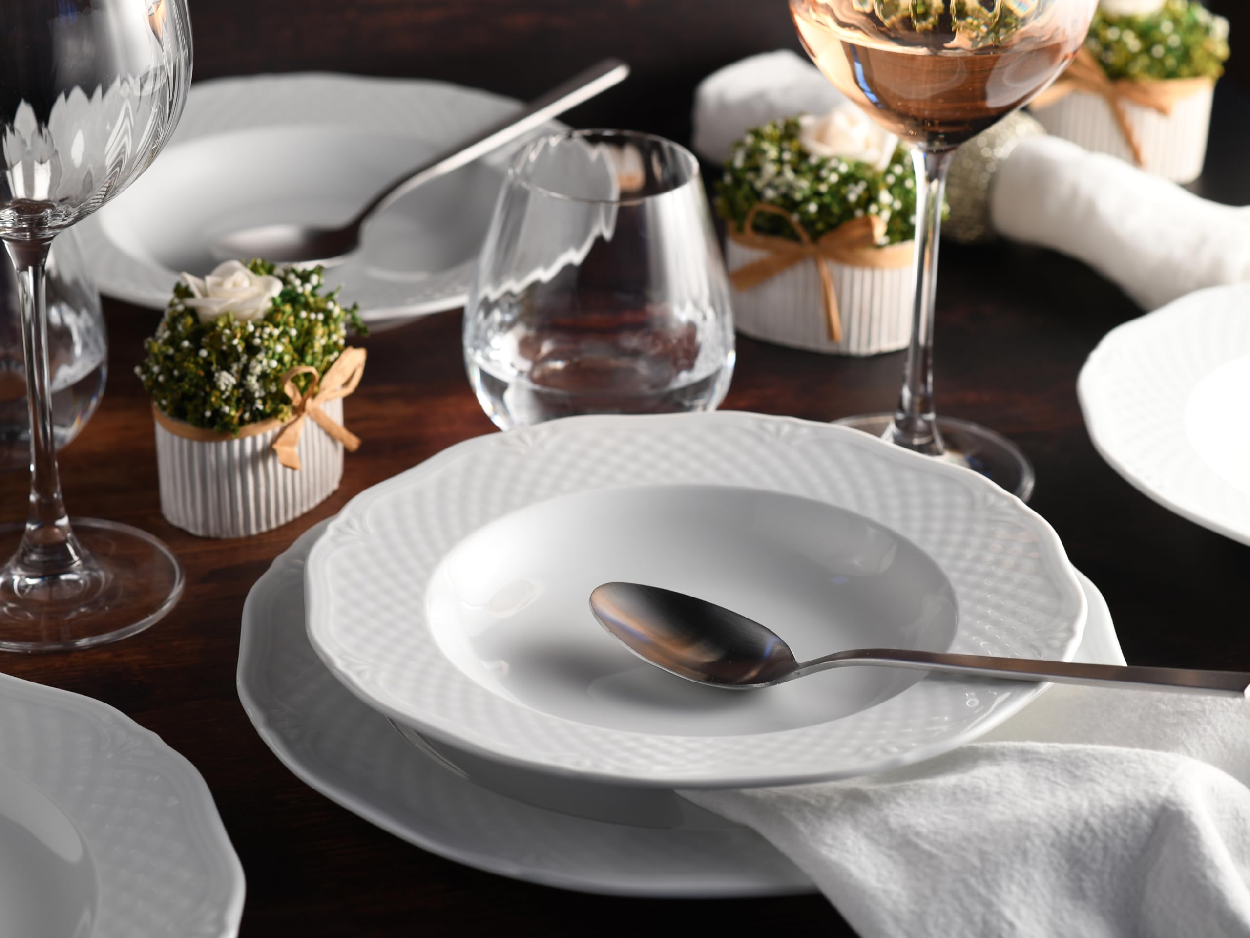 CreaTable, 24590, Serie Arianne, 12-teiliges Geschirrset für 6 Personen