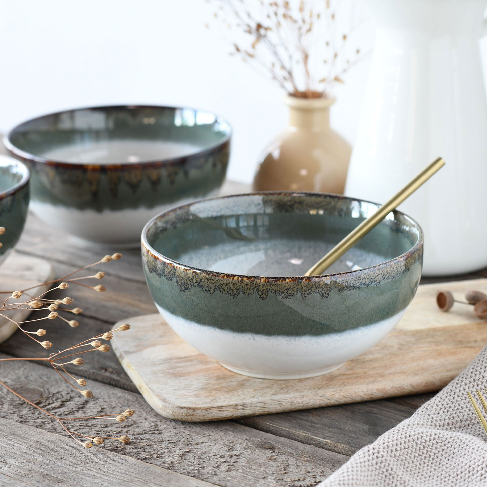 CreaTable Cascade 21686 Buddha Bowl Set, 4-teilig