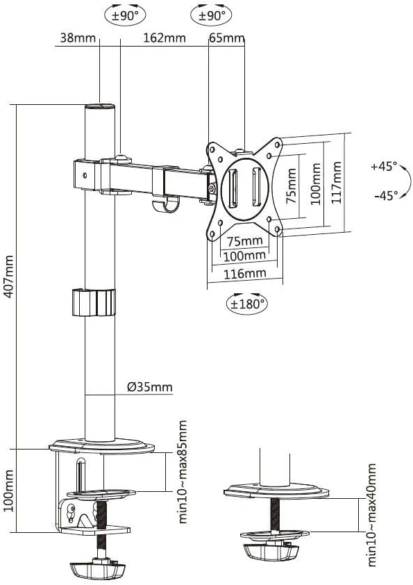 Equip 650156 17"-32" Bewegliche Monitor/LCD-Tischhalterung Equip 650156 17"-32" Bewegliche Monitor/LCD-Tischhalterung