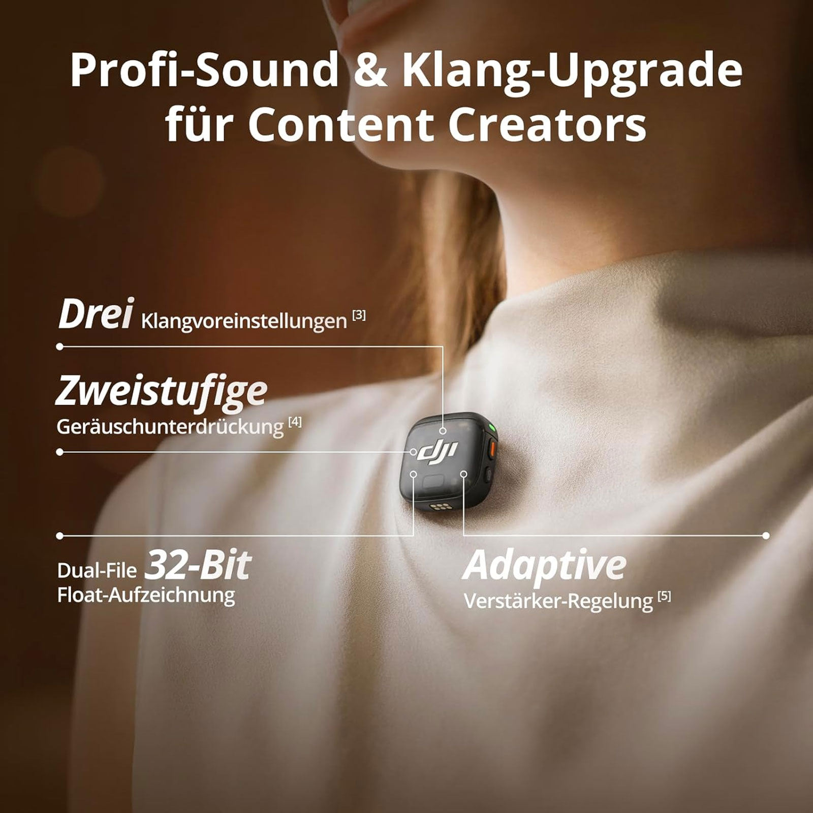 dji Mic 3 (1 Sender + 1 Empfänger) Lavalier-Mikrofon