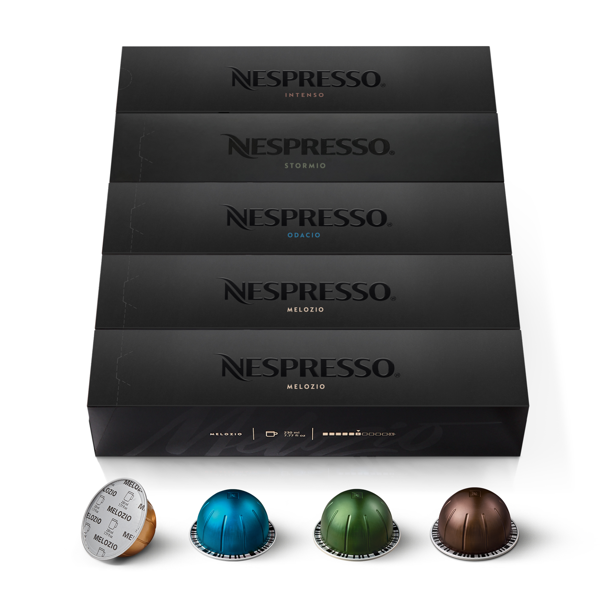 NESPRESSO VERTUO, Auswahl an Signature Kaffees (230ml), mittlere bis dunklere Röstungen, 50 Kaffeekapseln