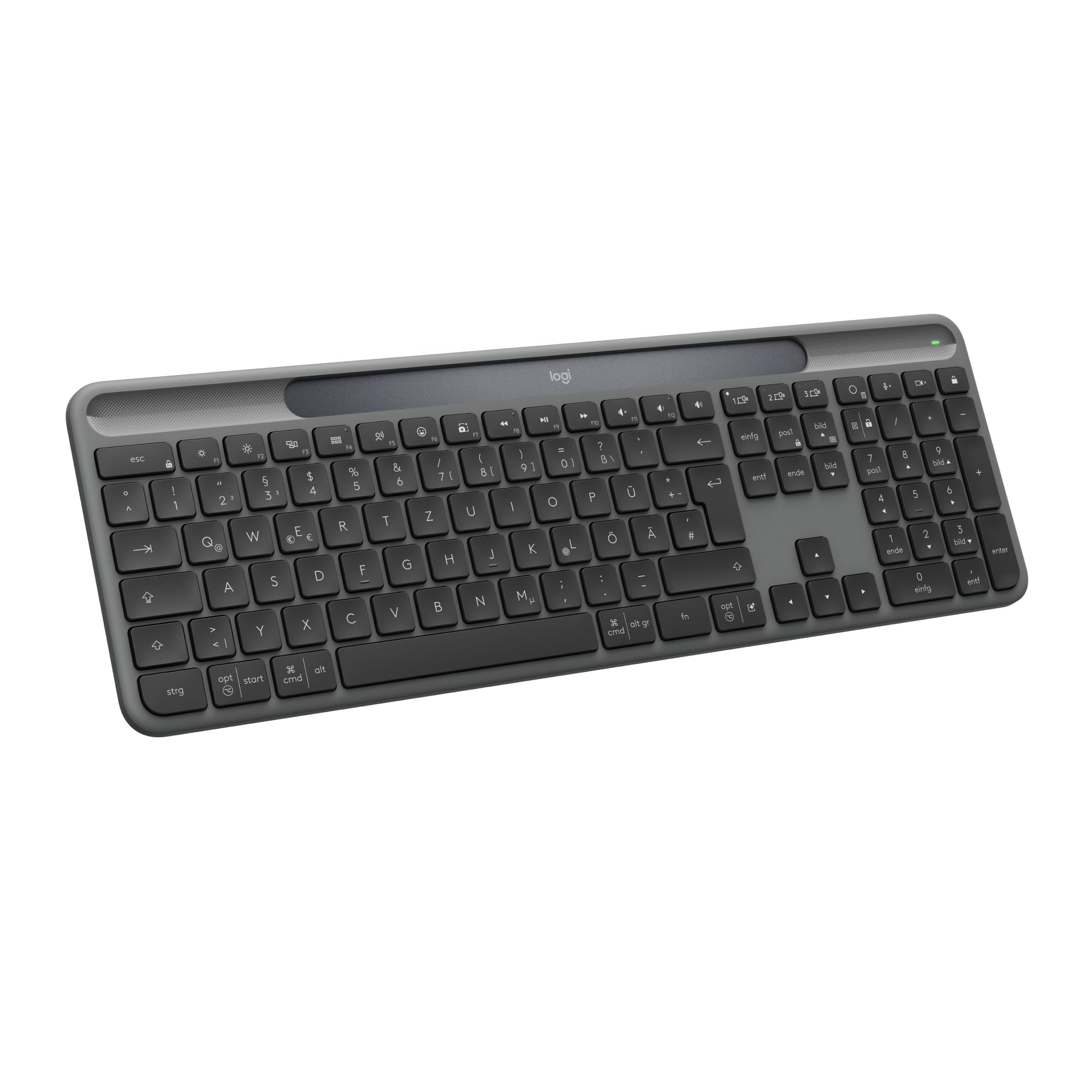 Logitech Signature Slim Solar+ kabellose Bluetooth Tastatur Solar Akku Graphit