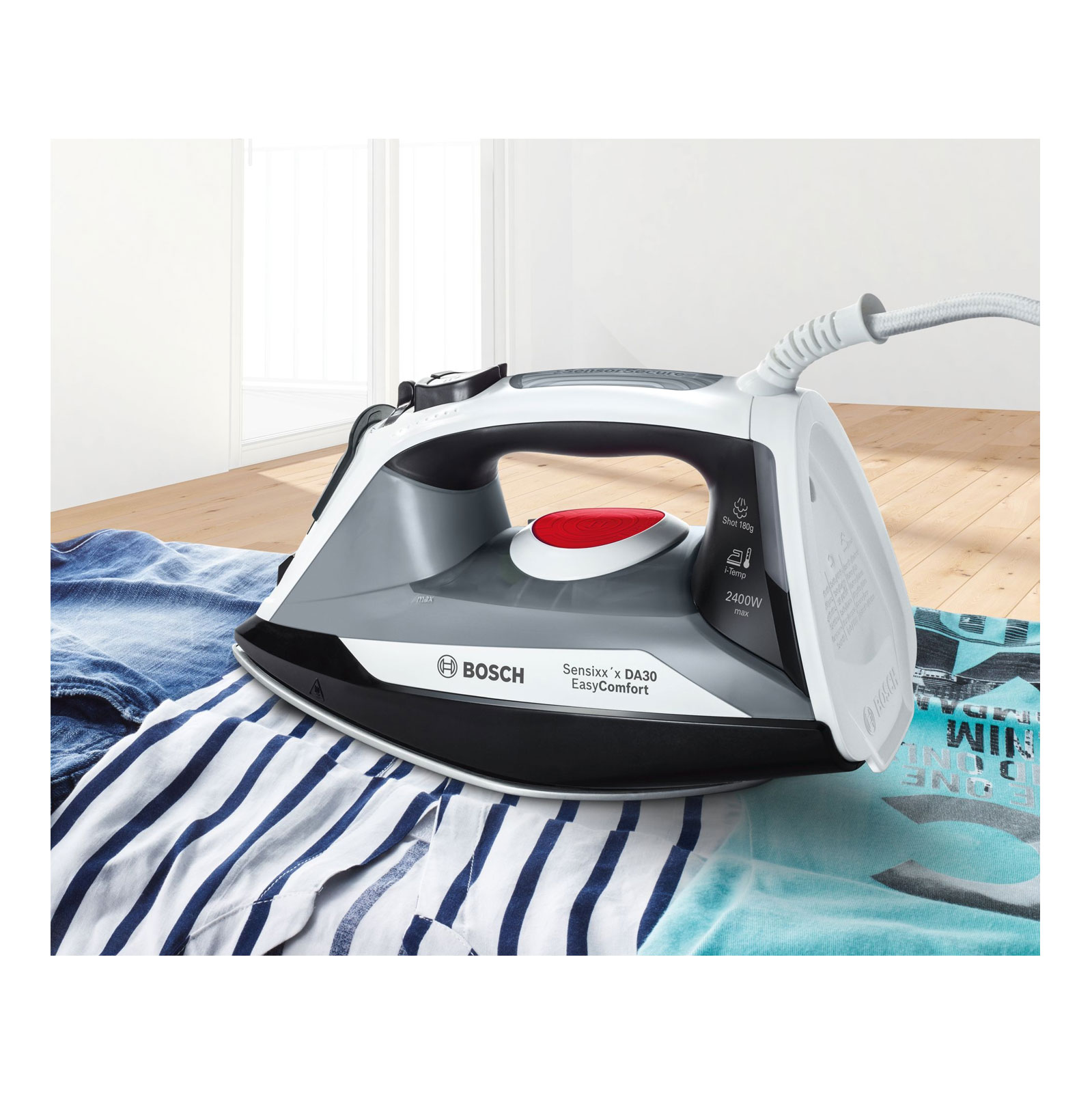 Bosch TDA30EASY Dampfbügeleisen CeraniumGlissèe 2400 W schwarz/weiß