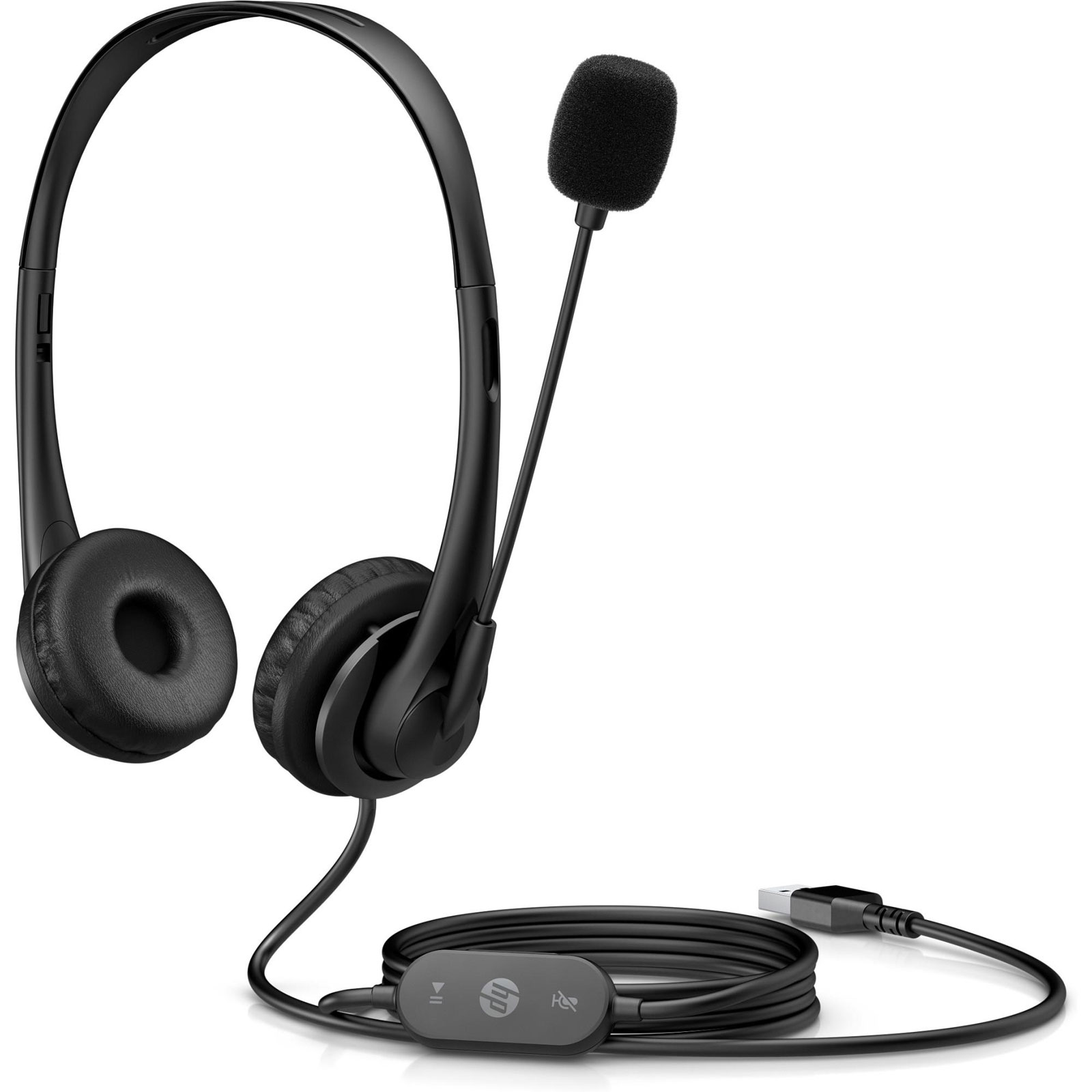 HP Stereo-USB-Headset G2, Schwarz (Kompatibel mit PC, 428H5AA#ABB)