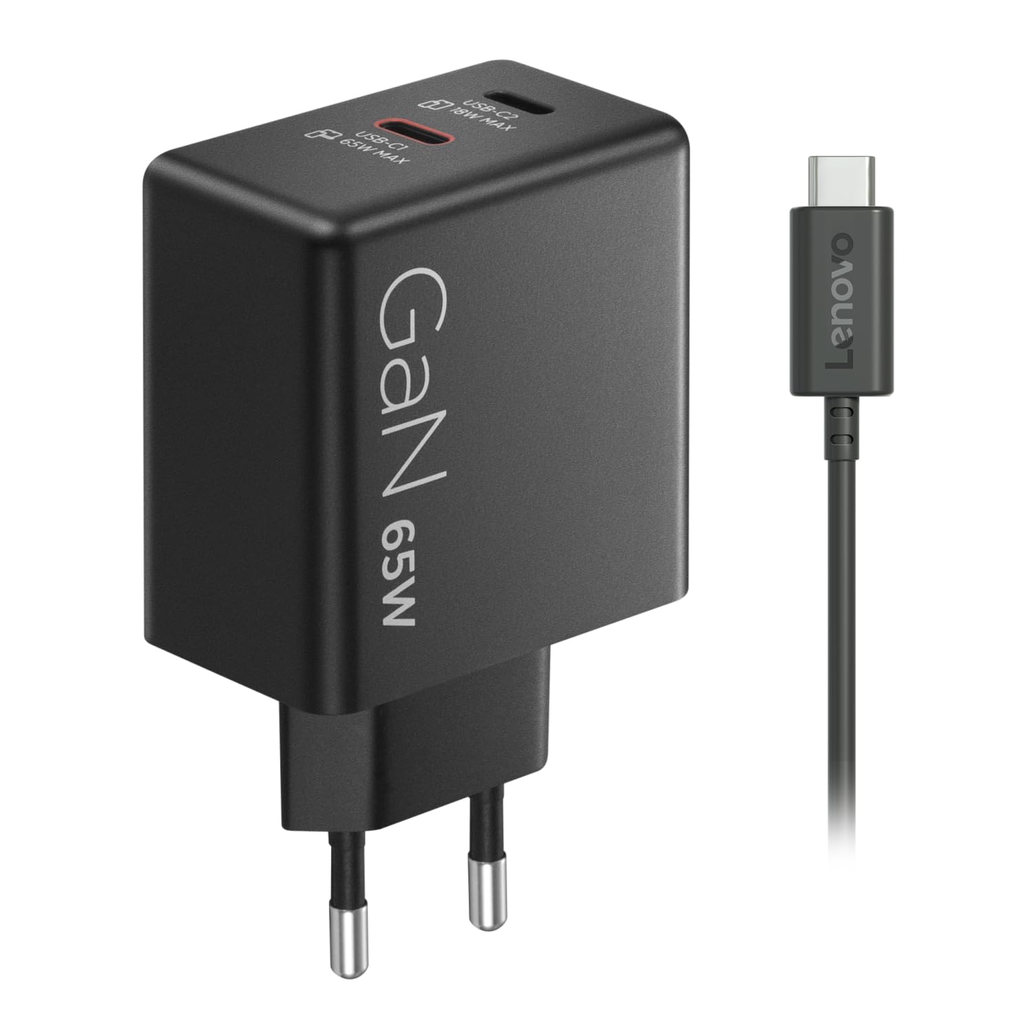 Lenovo Dual USB-C 65W GaN Charger | Ladegerät optimal für Laptop und Handy