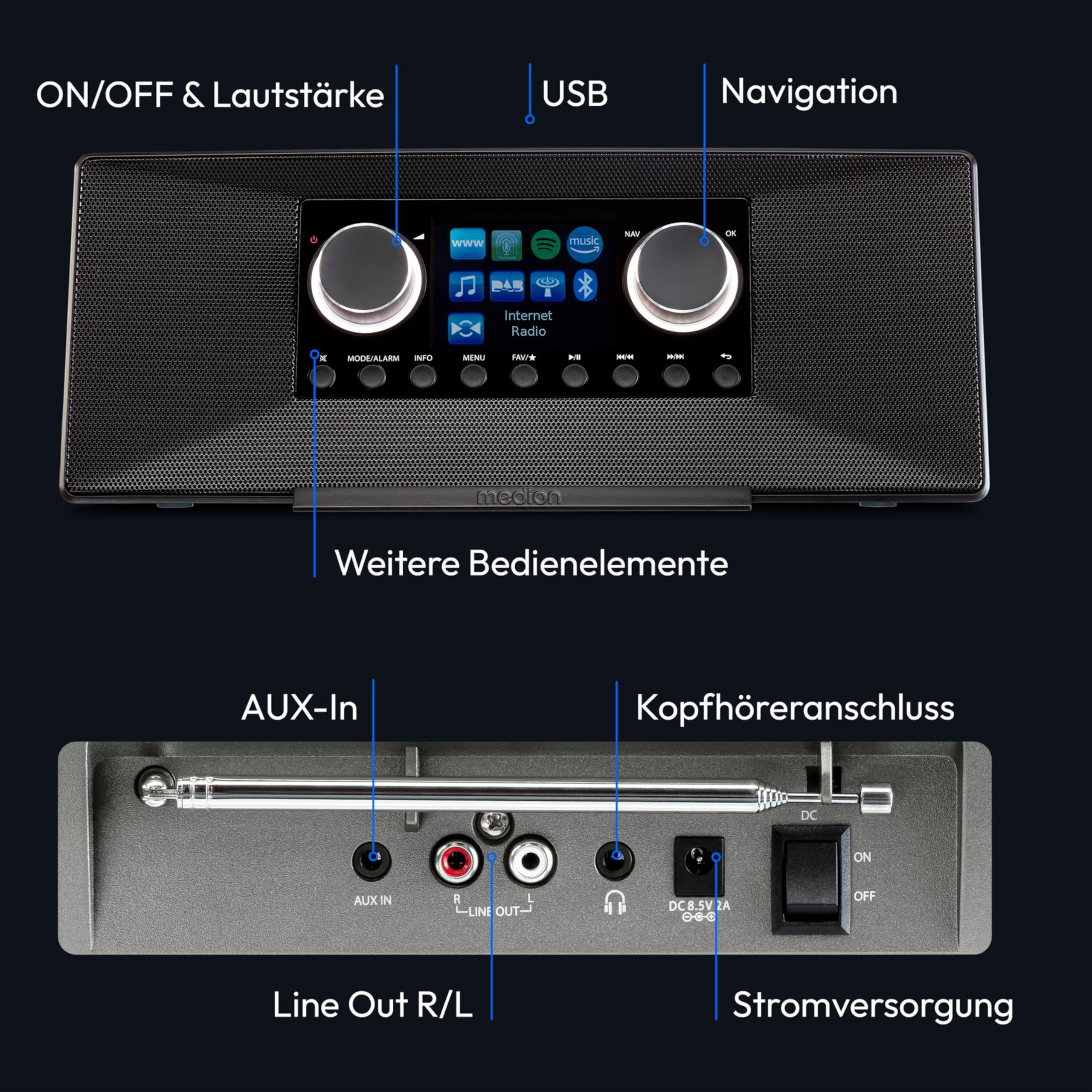 MEDION P85333 Internetradio mit DAB+