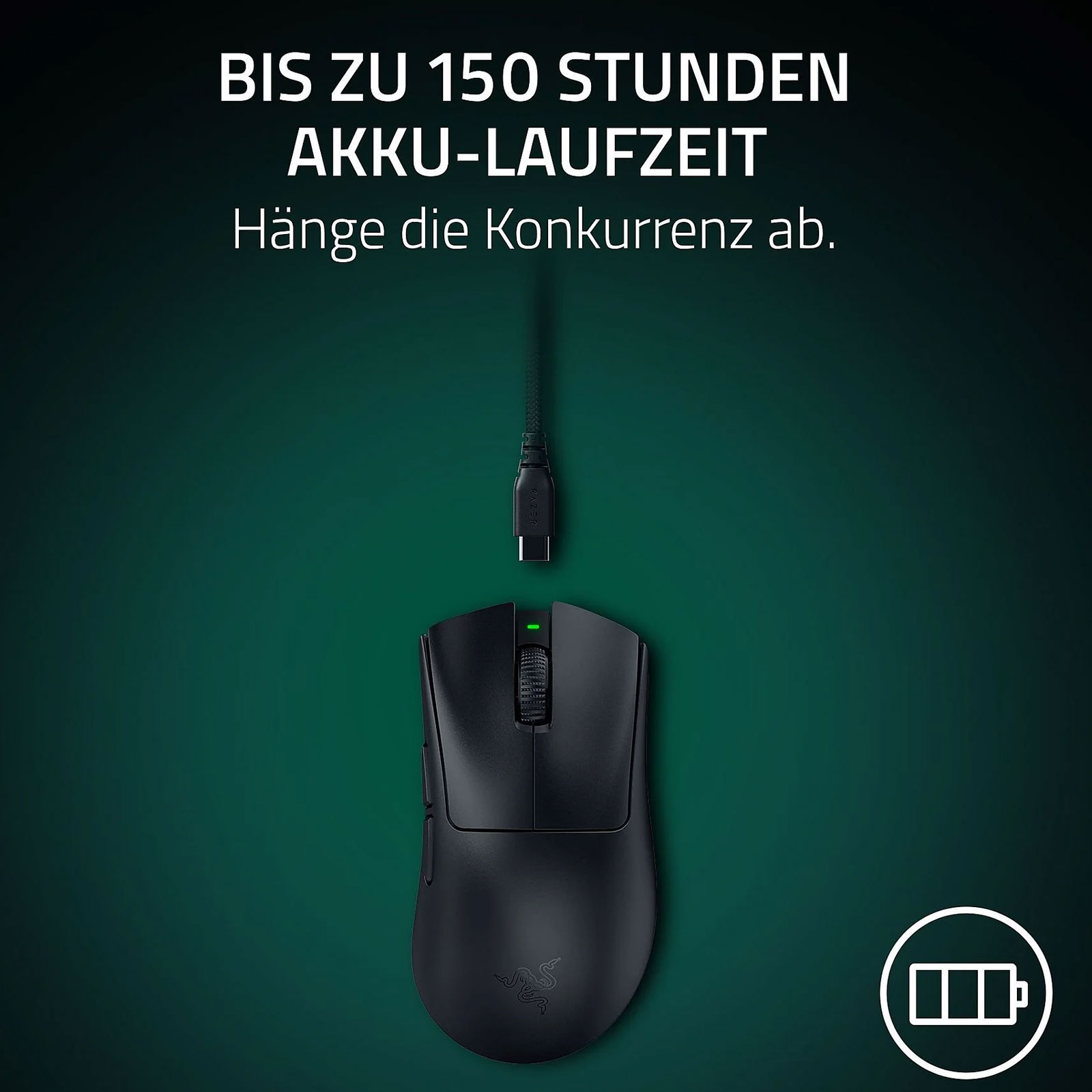 RAZER DeathAdder V4 Pro, Schwarz Gaming-Maus