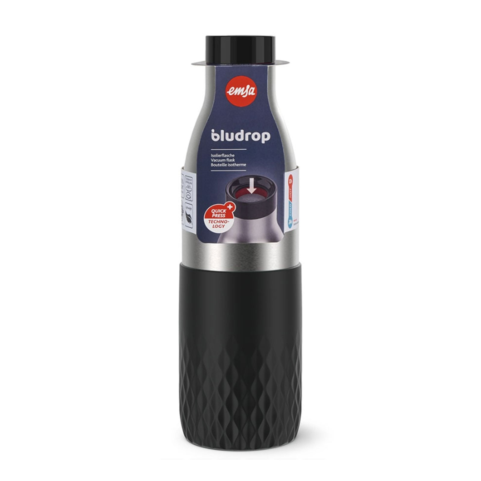 EMSA N3110500 BLUDROP Trinkflasche 0,5L - sleeve Black