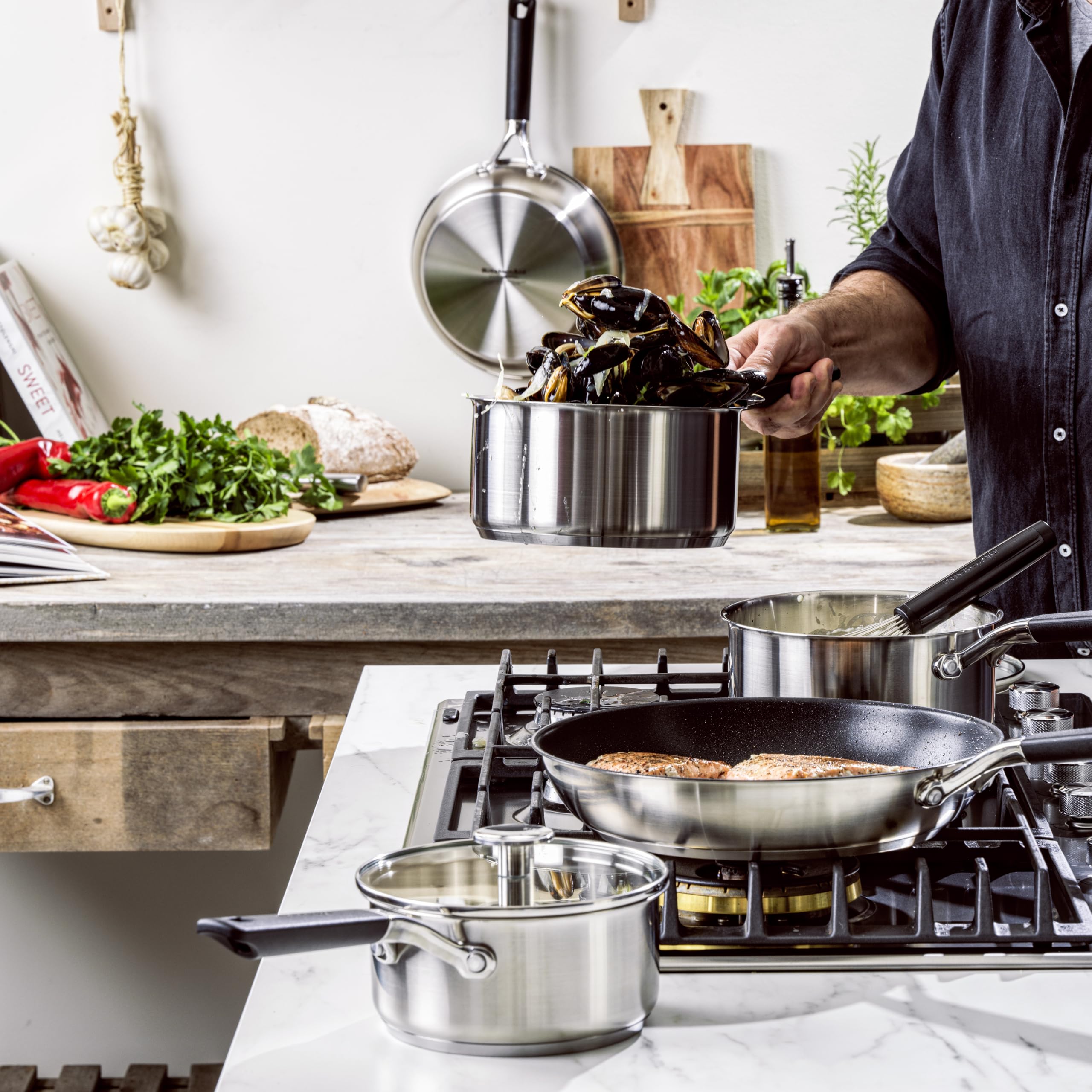 KitchenAid CC004002-001 Stielkasserolle  1.0L 14cm Edelstahl