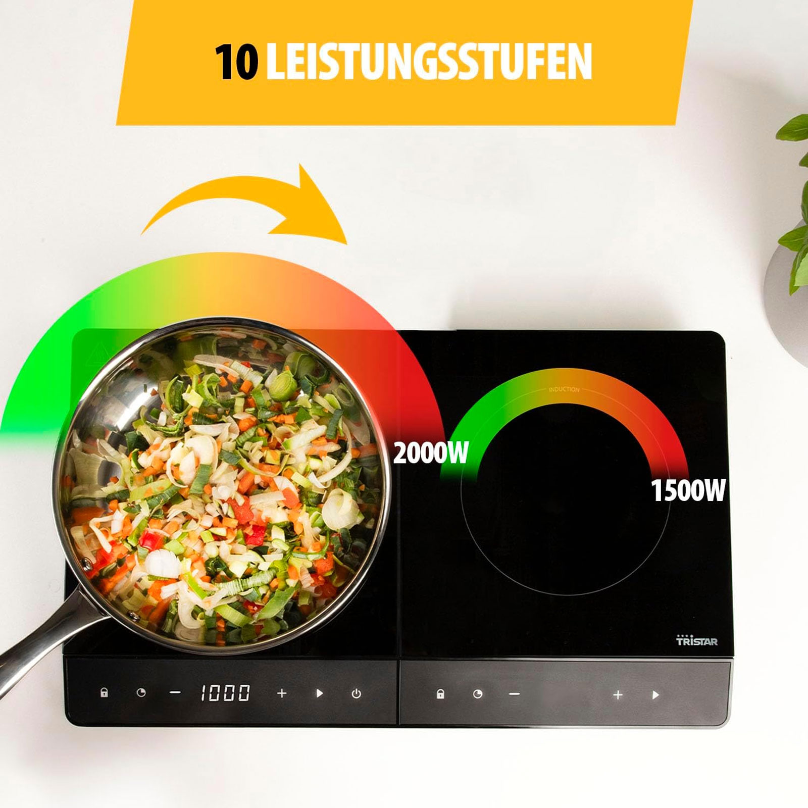 TRISTAR IK-6162 Induktions Doppelkochplatte