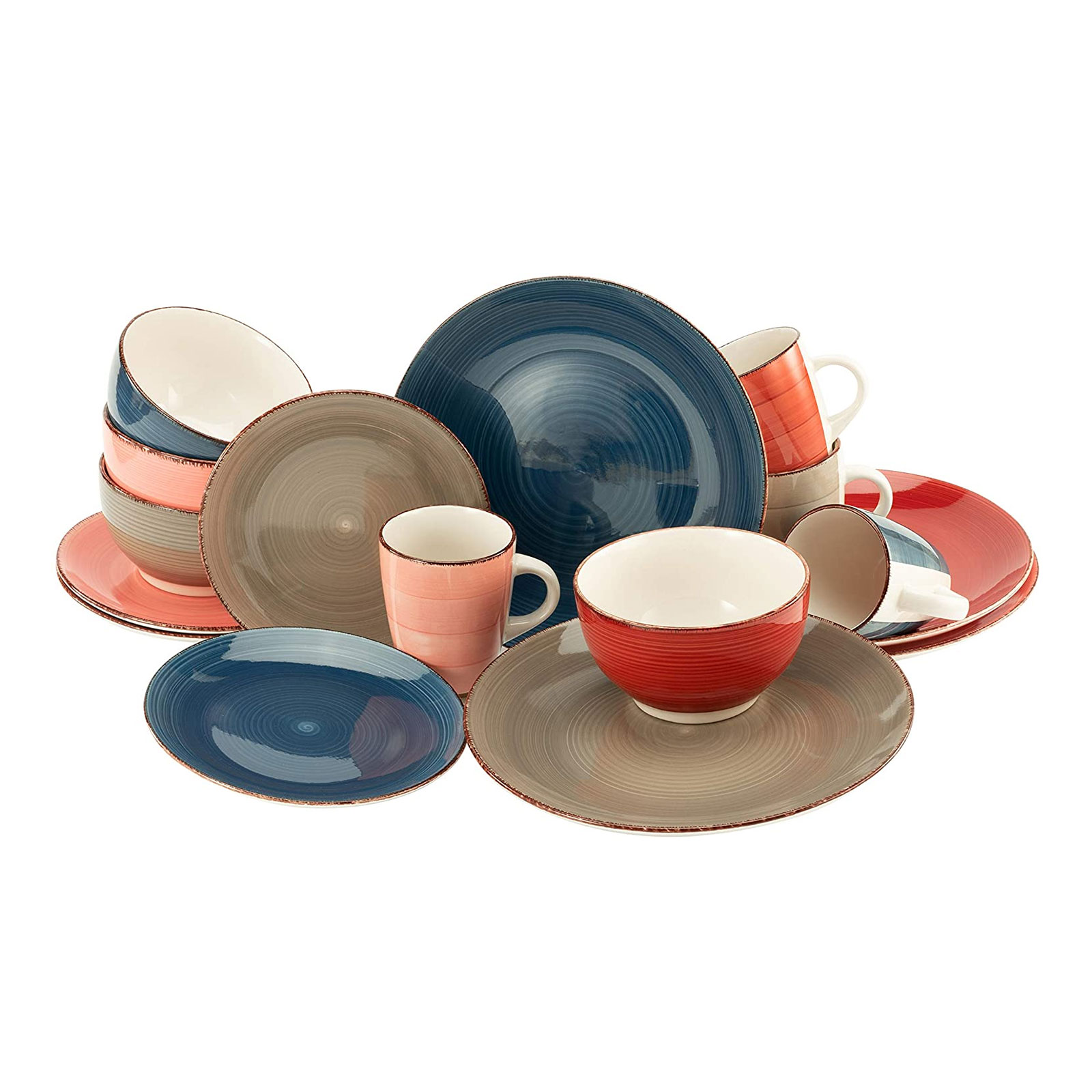 Creatable, 22855, Serie Bella Casa COTTAGE, Geschirrset, Kombiservice 16 teilig, Steinzeug