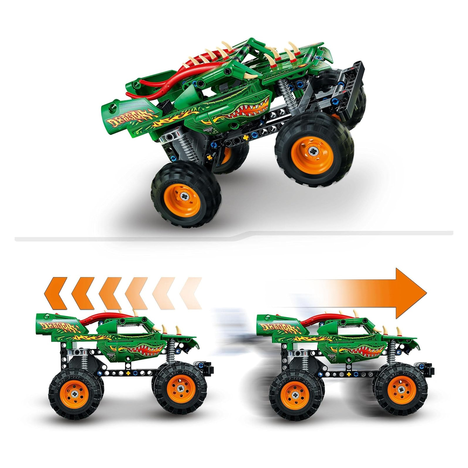 LEGO Technic Monster Jam Dragon, Monster Truck-Spielzeug für Jungen und Mädchen