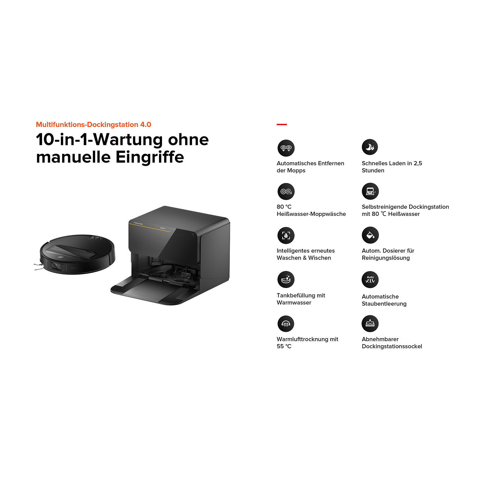 Roborock Saros Z70 R&D System Black Saugroboter mit Wischfunktion