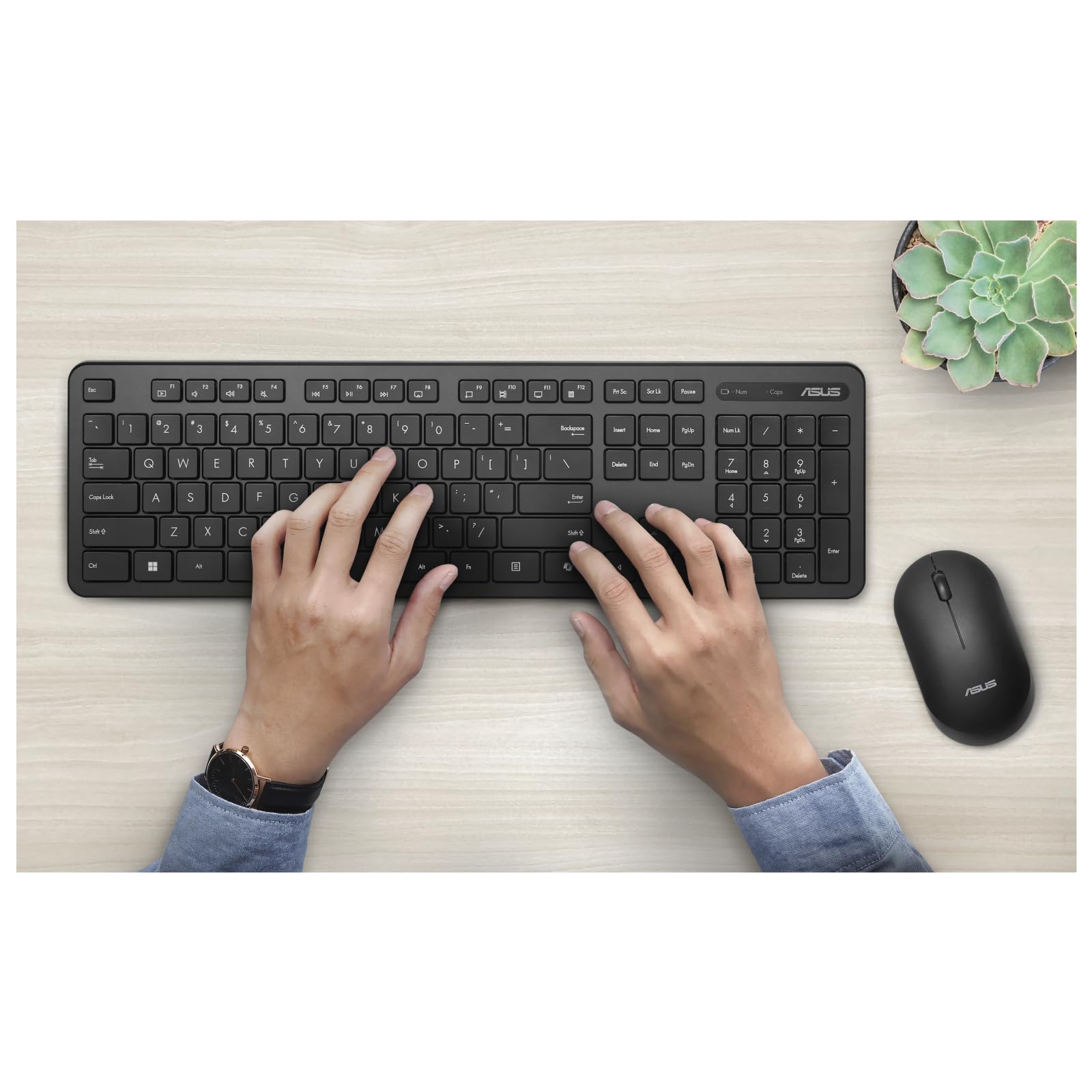 ASUS Kabellose Tastatur und Maus Set CW100 Schwarz Copilot+