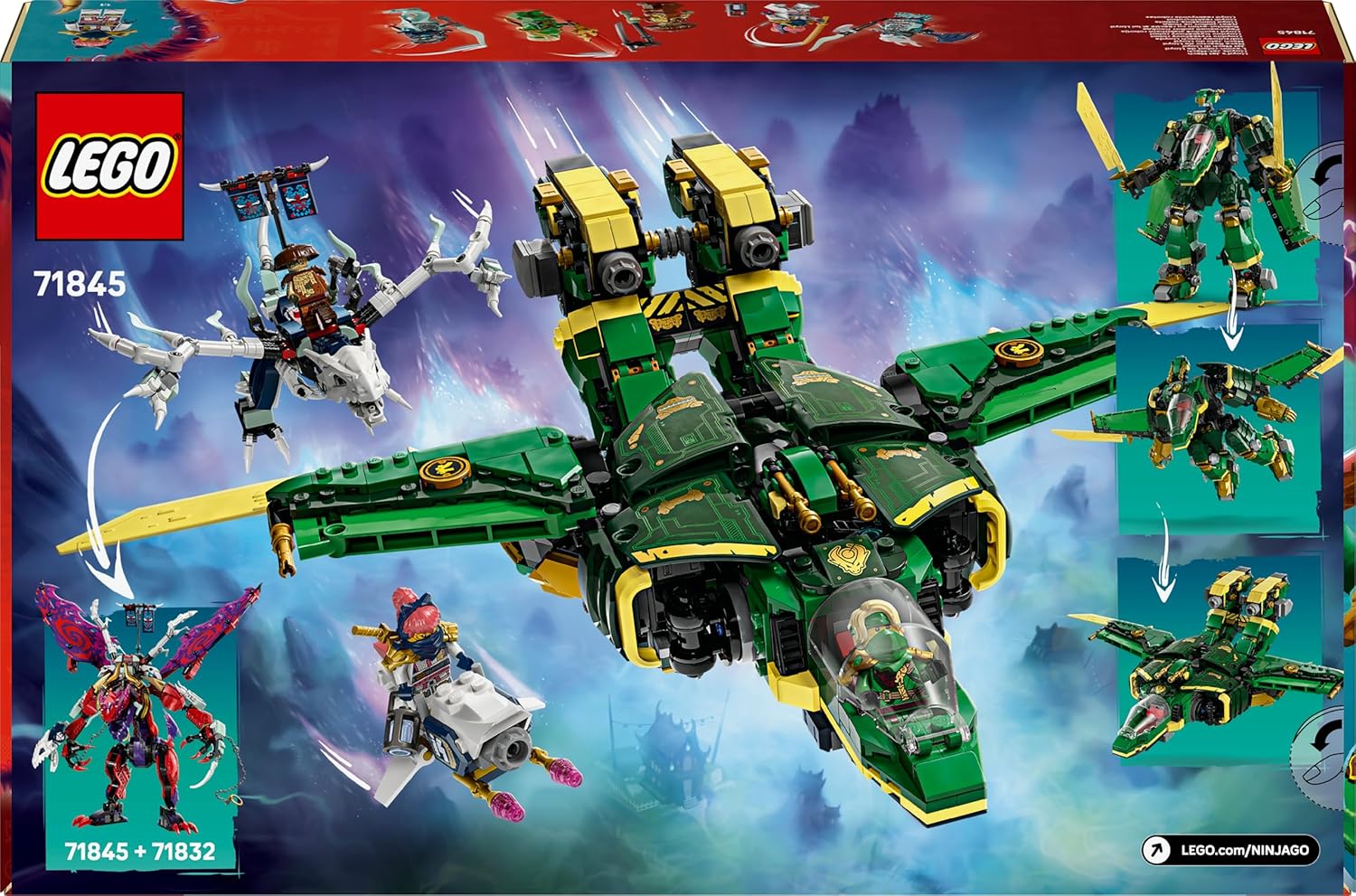 LEGO NINJAGO 2in1 Lloyds Jet-Mech - Spielzeug mit 5 Minifiguren 71845