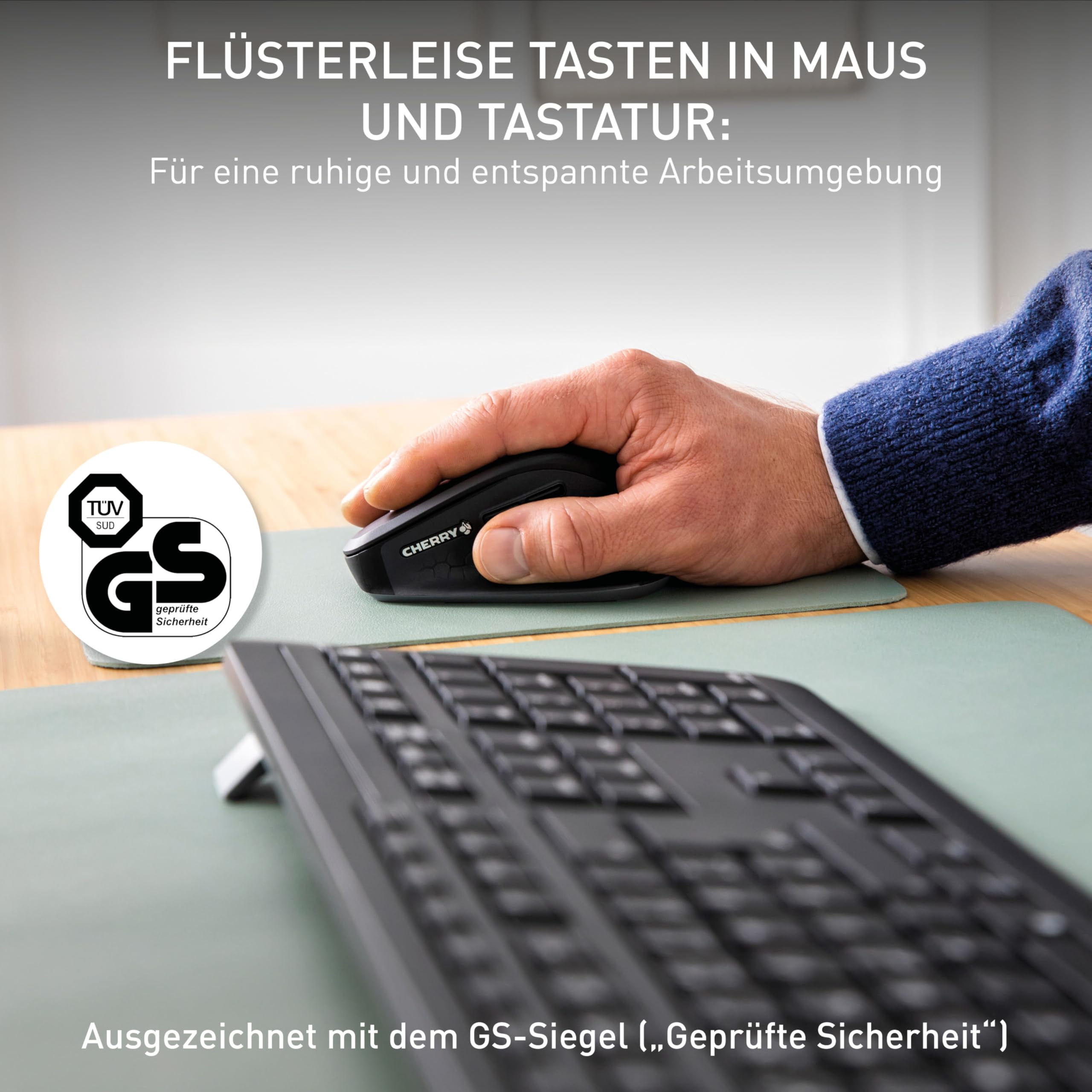 CHERRY Stream Desktop Comfort, Kabelloses Tastatur-Maus-Set