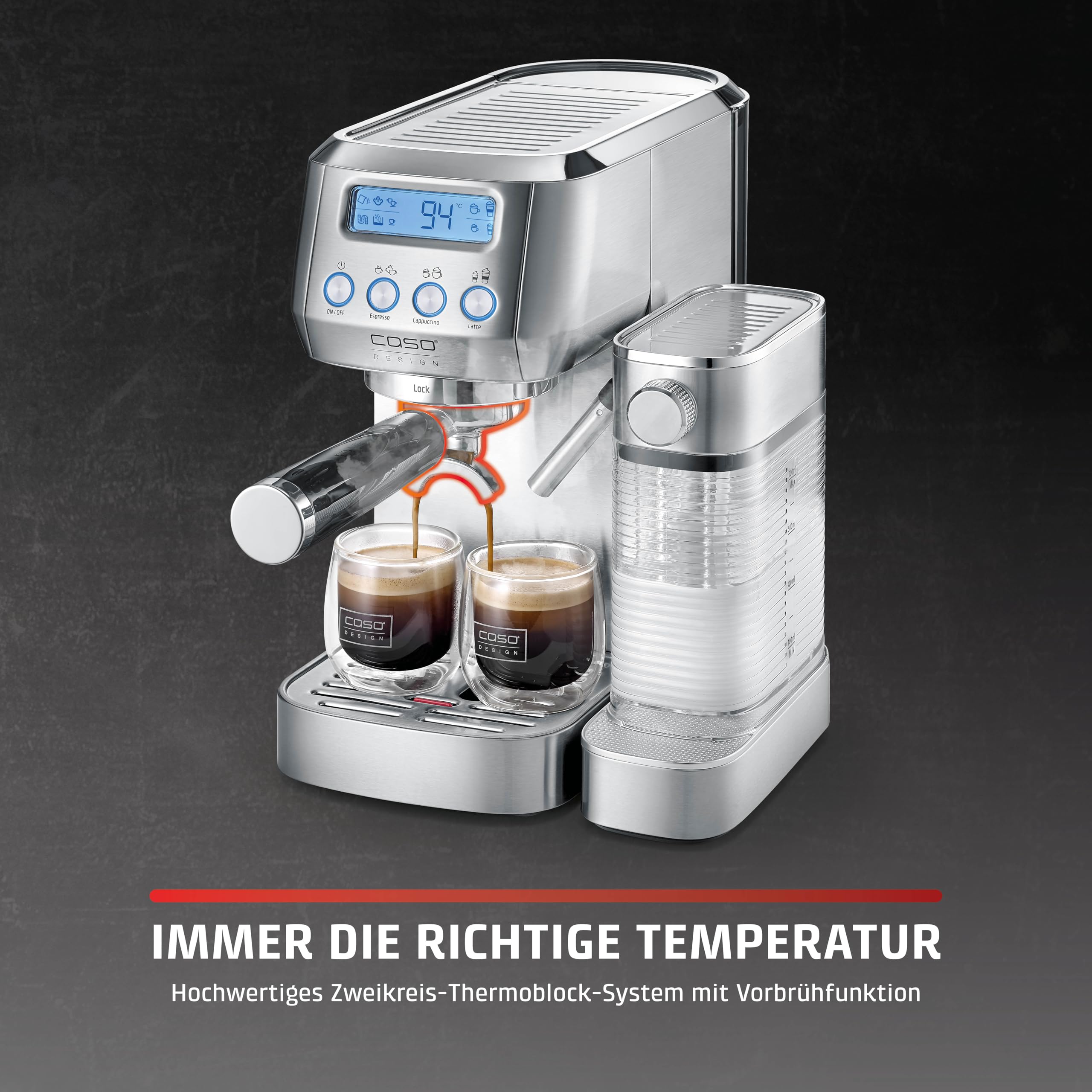 Caso 1821 Espresso Gourmet Siebträger-Espressomaschine