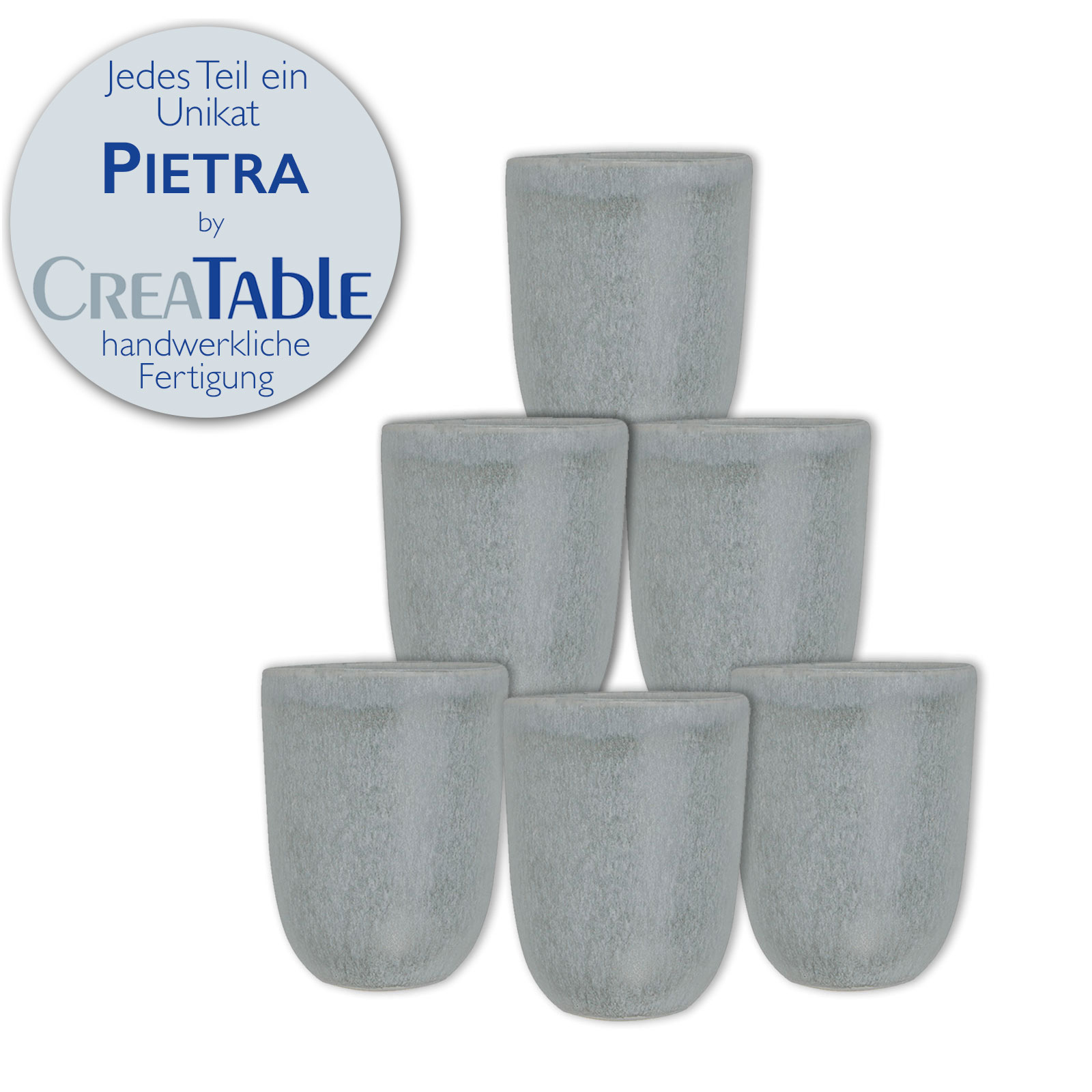 CreaTable 22732 Serie PIETRA Geschirrset Becherset 6 teilig