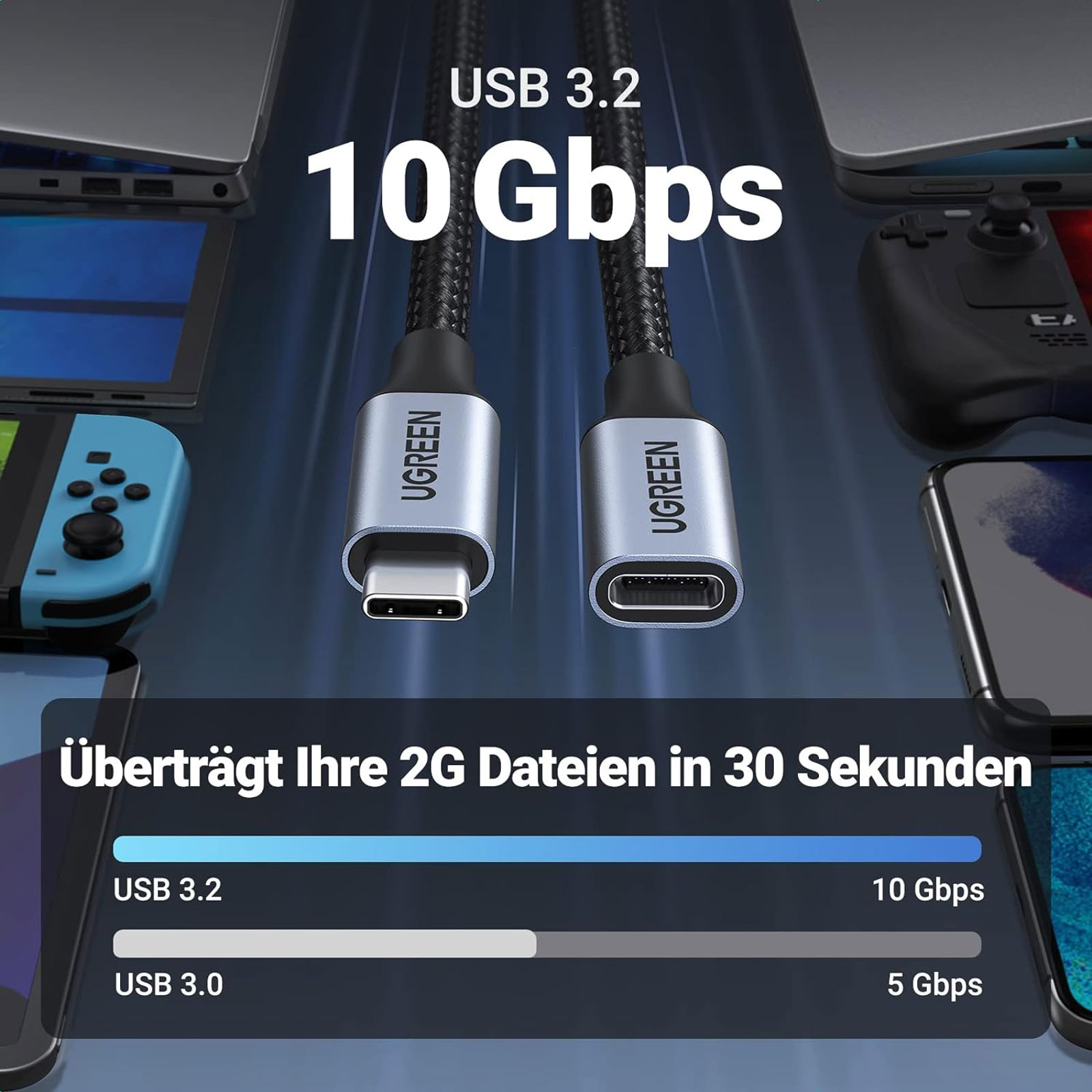 uGreen USB-C Kabel UGR USB-C 3.1 EXT. KABEL