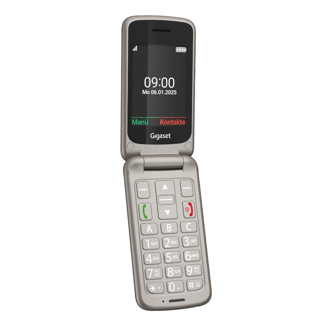 Gigaset GL595 Flip Mobiltelefon einfache Bedienung für Senioren Titanium