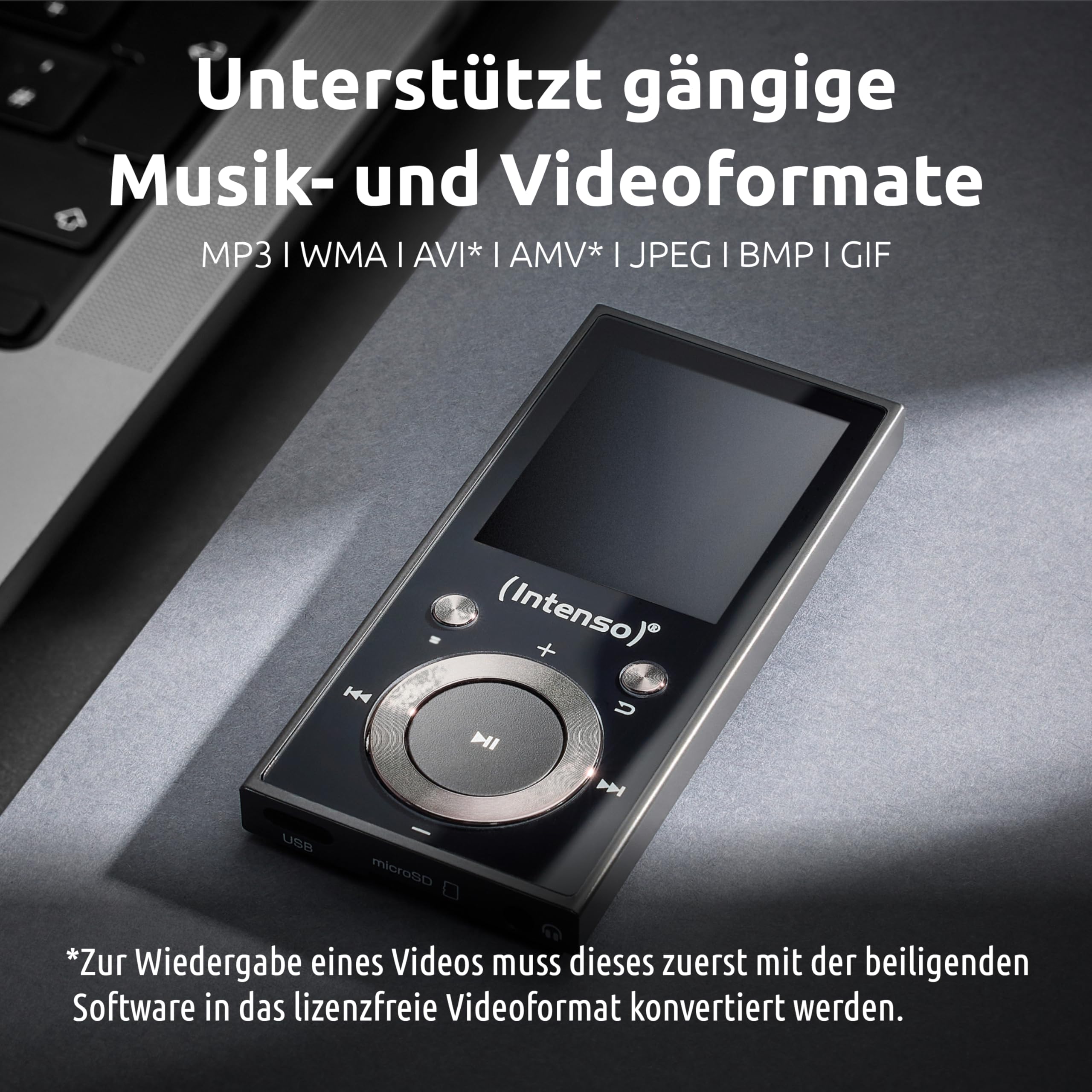 Intenso Video Scooter BT MP3 Player mit Bluetooth 5.0, 1,8 Zoll Farbdisplay