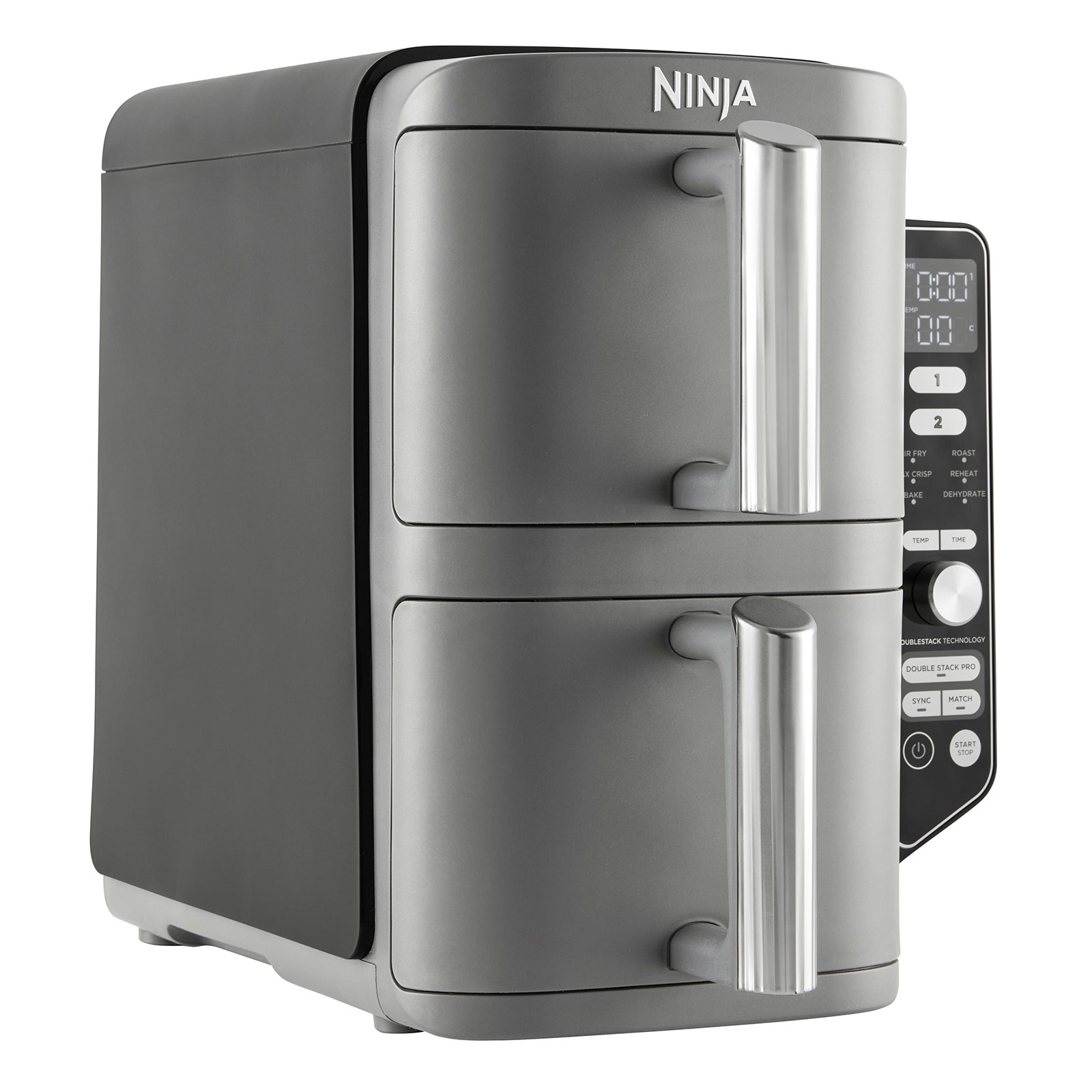 Ninja SL400EU Doppel-Heißluftfritteuse 9,5 L Fassungsvermögen 6 Funktionen Grilleinsatz