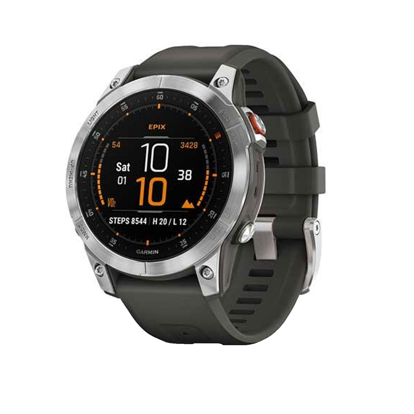 Garmin epix (Gen 2) Schiefergrau/Silber, 47mm, mit QuickFit-Silikon-Armband 22 mm Smartwatch