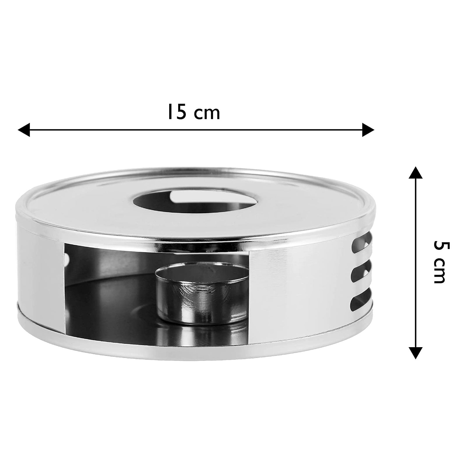 Echtwerk Stövchen, Teestövchen aus Edelstahl, Runder Tee- und Kaffeewärmer, Untersatz für alle handelsüblichen Tee- und Kaffeekannen, 5 x 15 cm