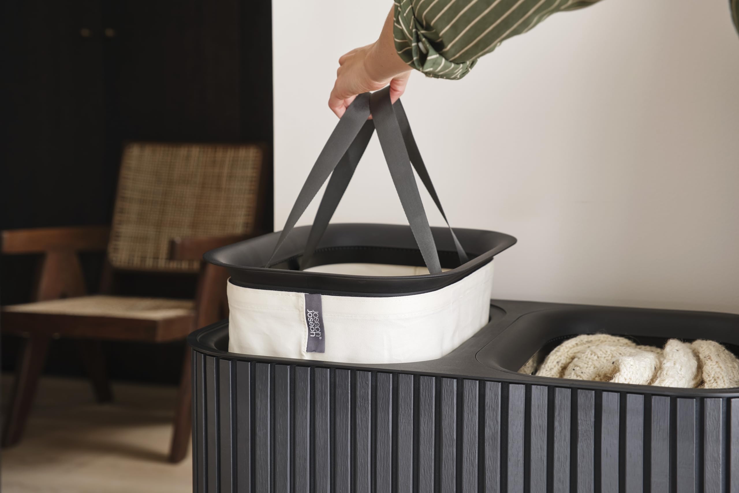 Joseph Joseph Wäschetrennkorb 90,0 l Tota Twin Luxe schwarz