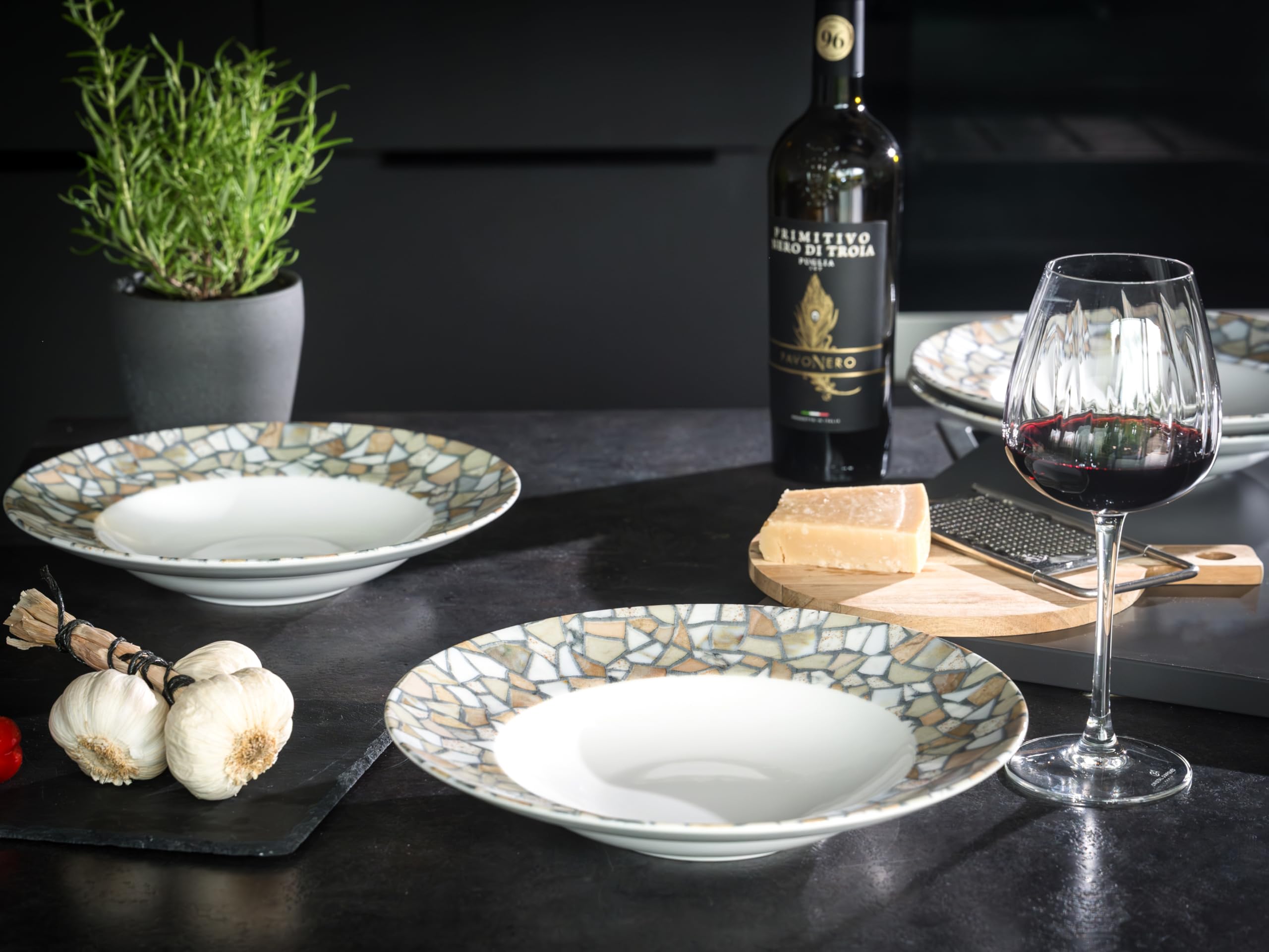 Creatable, 24707, Serie Stone Collection Siena, 4-teiliges Geschirrset für 4 P.