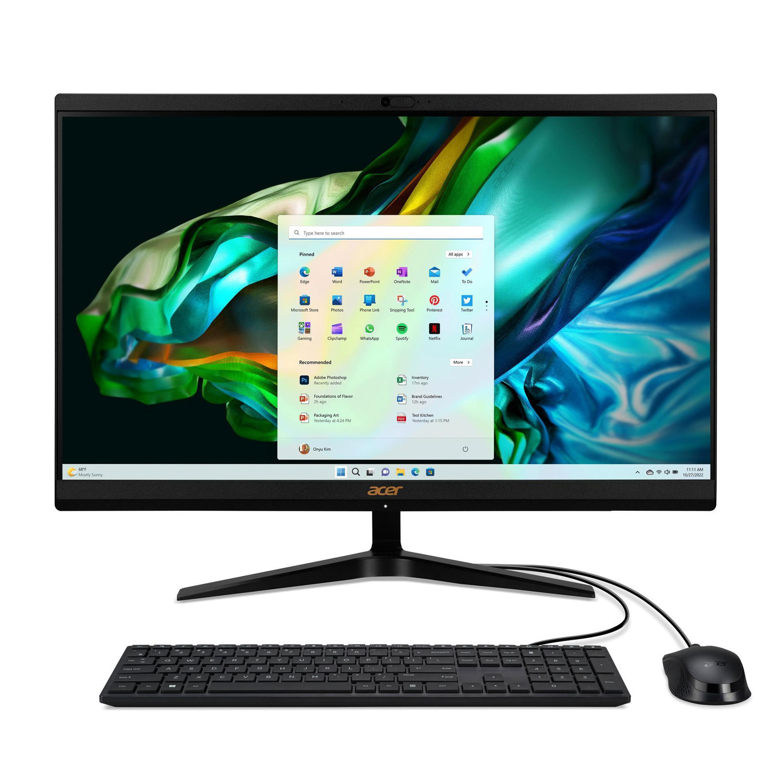 ACER All-in-One PC Aspire (C24-1851), Schwarz, 23,8 Zoll, Full HD, Intel Core i7-1360P, 16 GB, 1 TB M.2 SSD