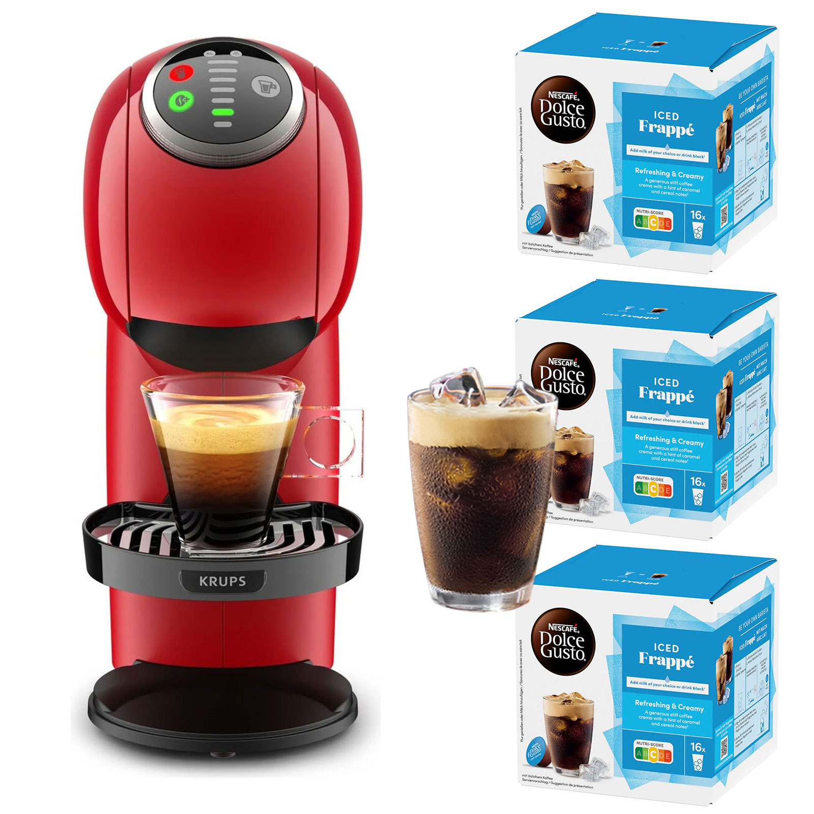 Krups KP3405.25 Dolce Gusto Kapselmaschine inkl. Iced Frappe 16 Capsule