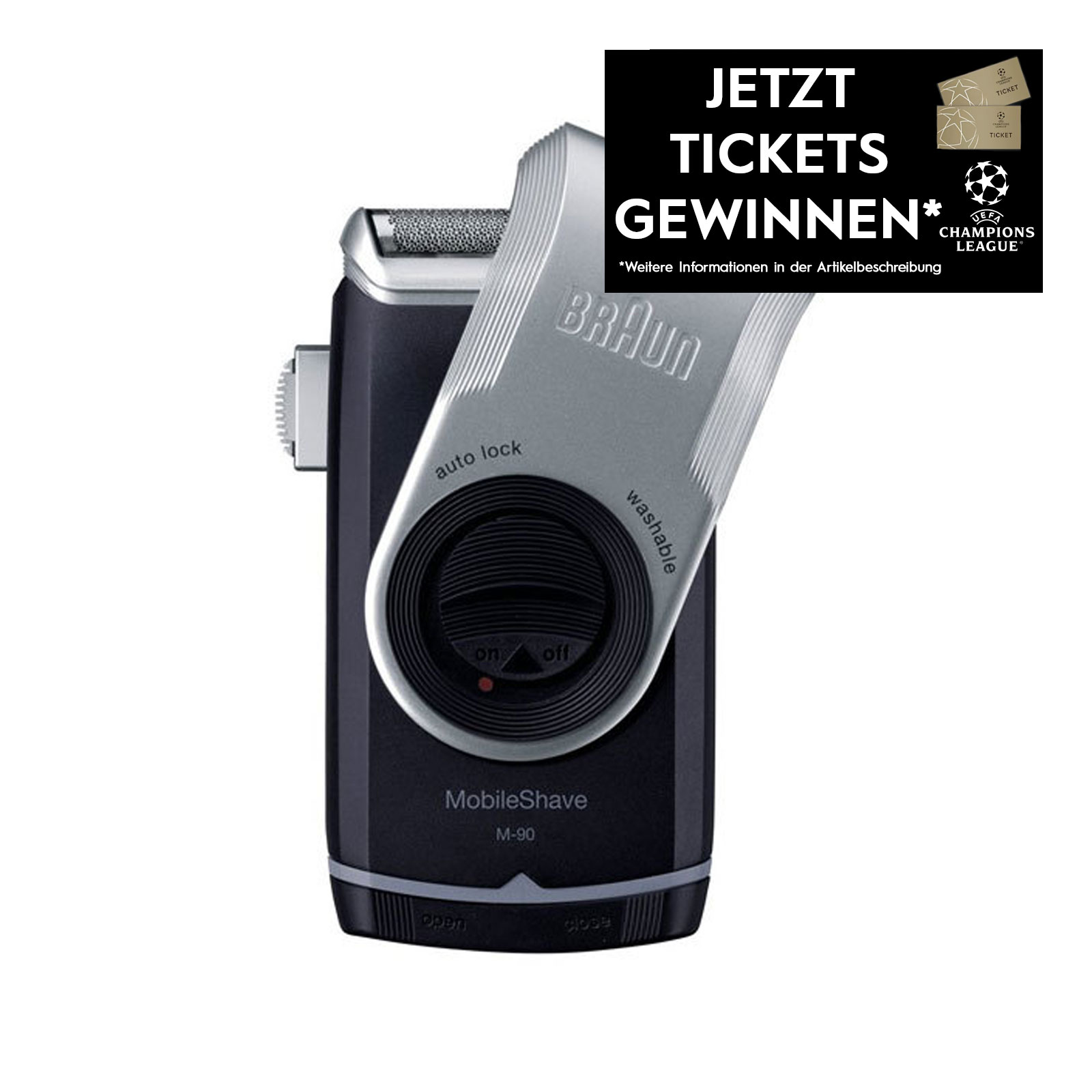 BRAUN Rasierer Pocket M-90 silber
